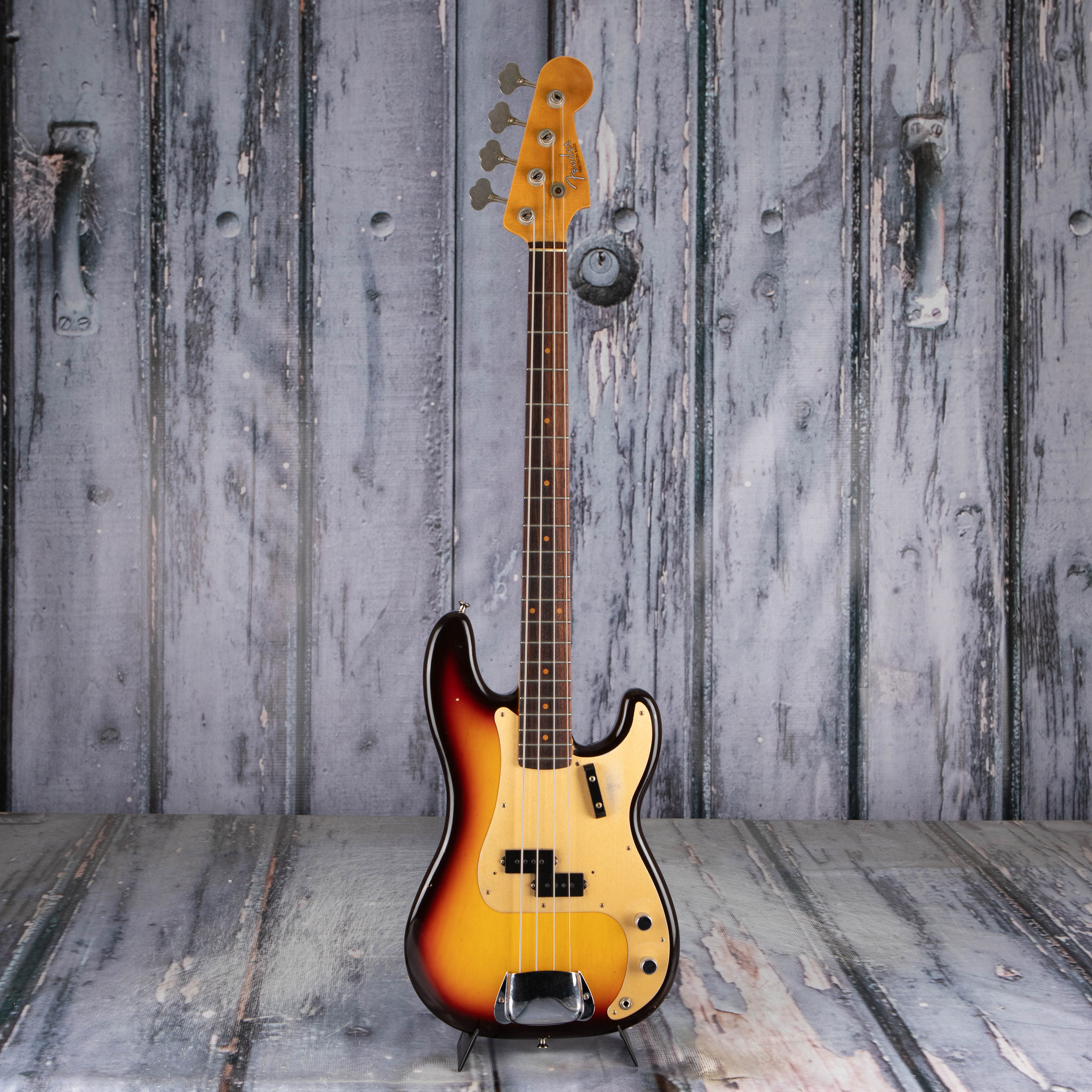 Used Fender Custom Shop Limited 1959 Precision Bass Journeyman Relic Electric Bass Guitar, 2023, Chocolate 3-Tone Sunburst, front