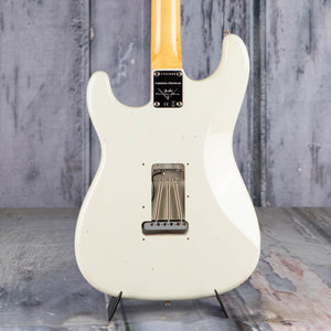 Used Fender Custom Shop Limited 1964 Stratocaster Journeyman Relic Closet Classic Electric Guitar, 2023, Aged Olympic White, back closeup