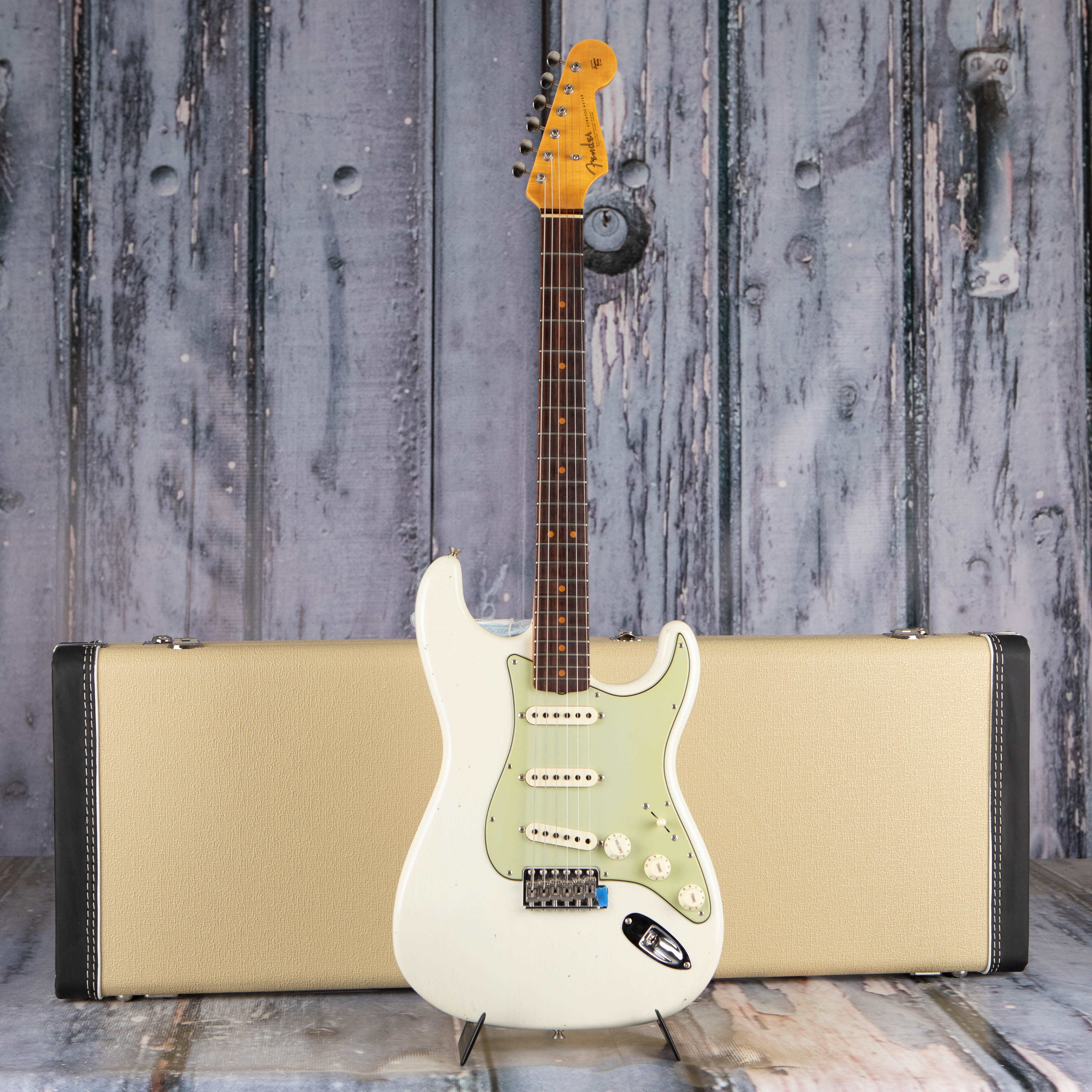 Used Fender Custom Shop Limited 1964 Stratocaster Journeyman Relic Closet Classic Electric Guitar, 2023, Aged Olympic White, case