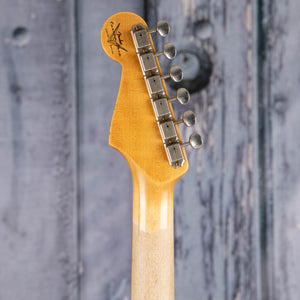 Used Fender Custom Shop Wildwood 10 1961 Stratocaster Journeyman Relic Electric Guitar, 2022, Faded Inca Silver Relic, back headstock