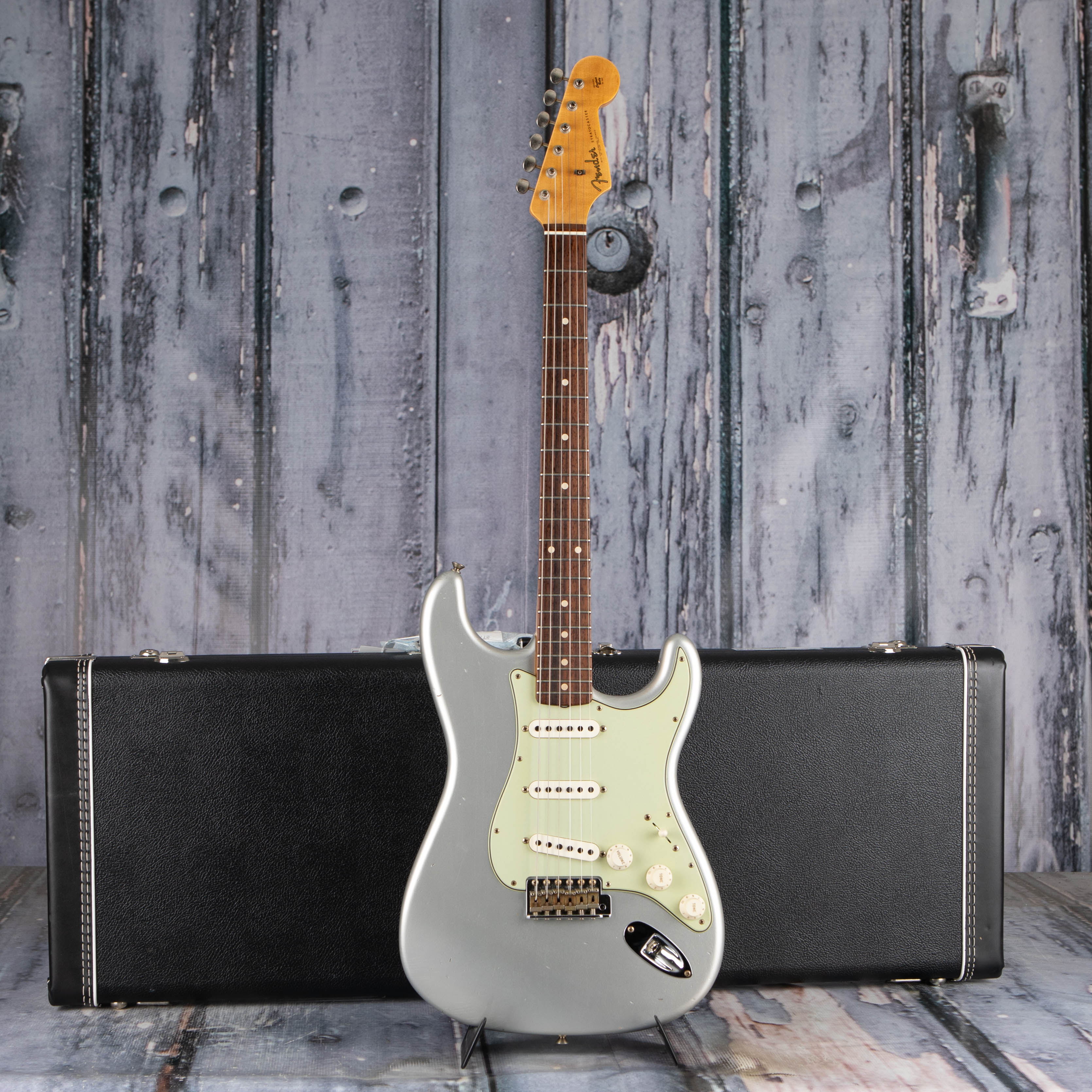 Used Fender Custom Shop Wildwood 10 1961 Stratocaster Journeyman Relic Electric Guitar, 2022, Faded Inca Silver Relic, case