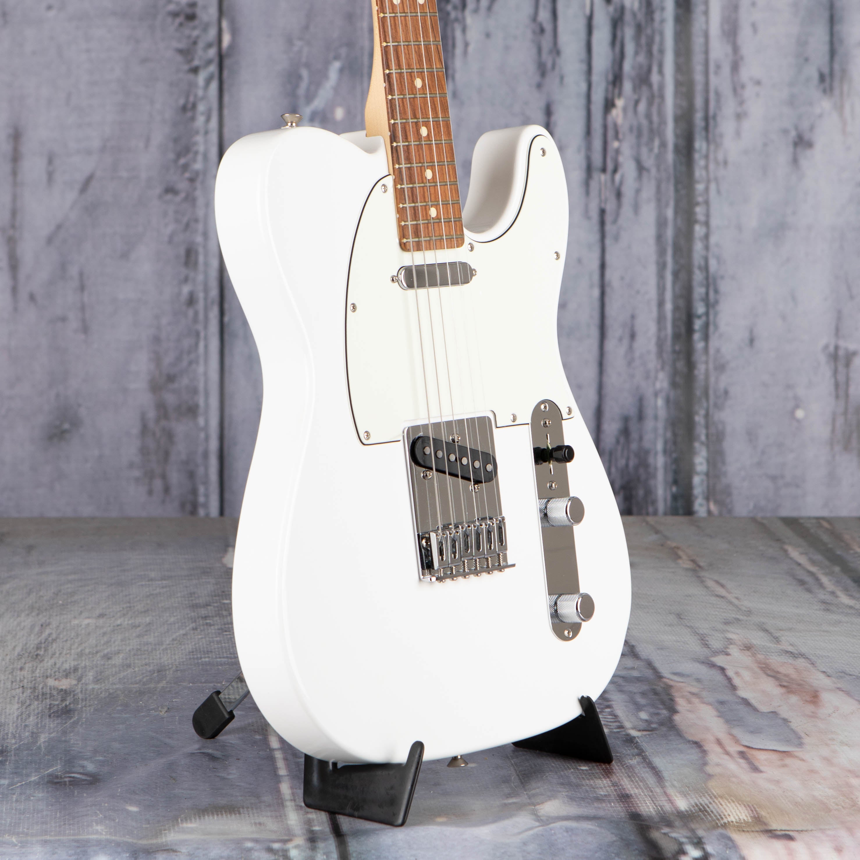 Used Fender Player Telecaster Electric Guitar, 2024, Polar White, angle