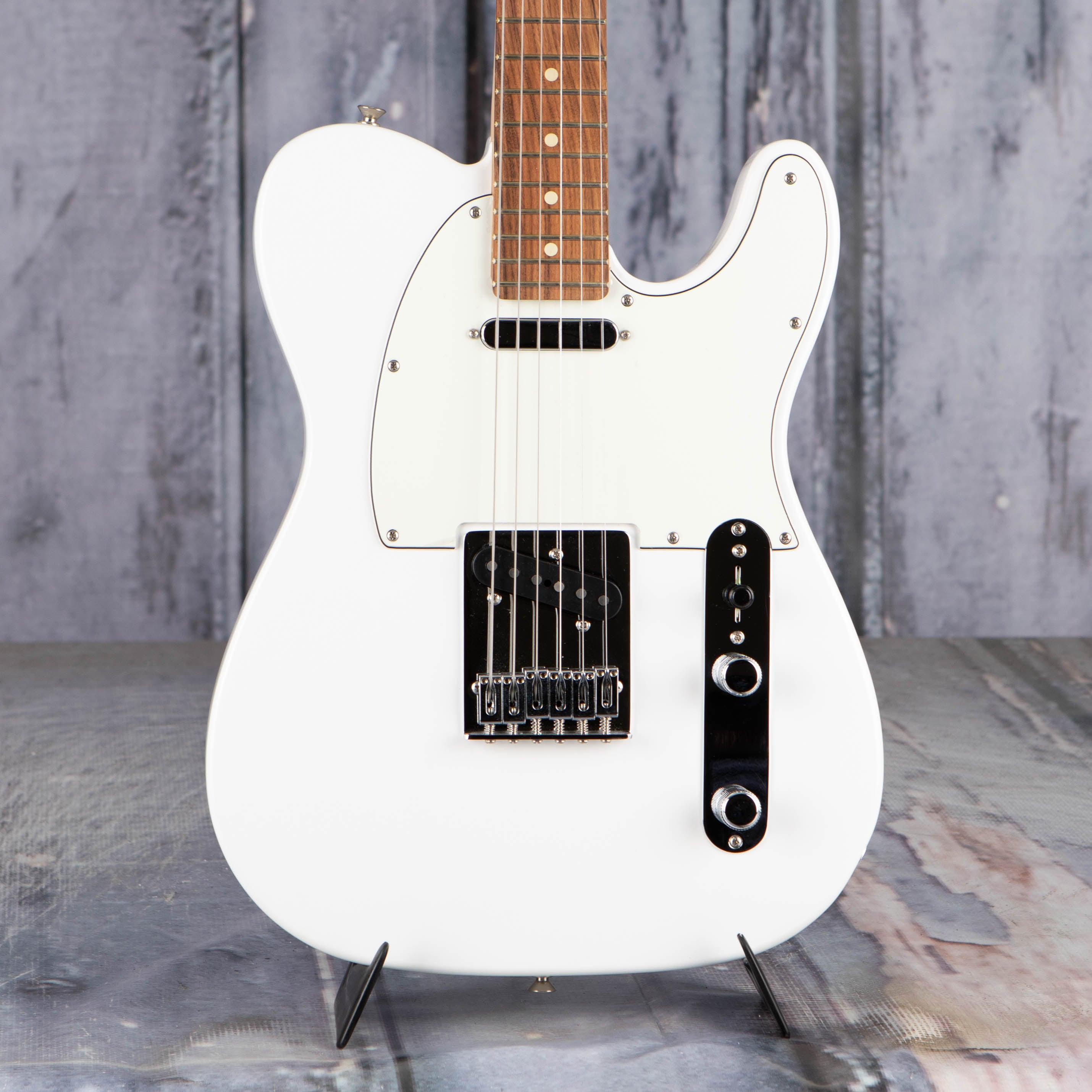 Used Fender Player Telecaster Electric Guitar, 2024, Polar White, front closeup