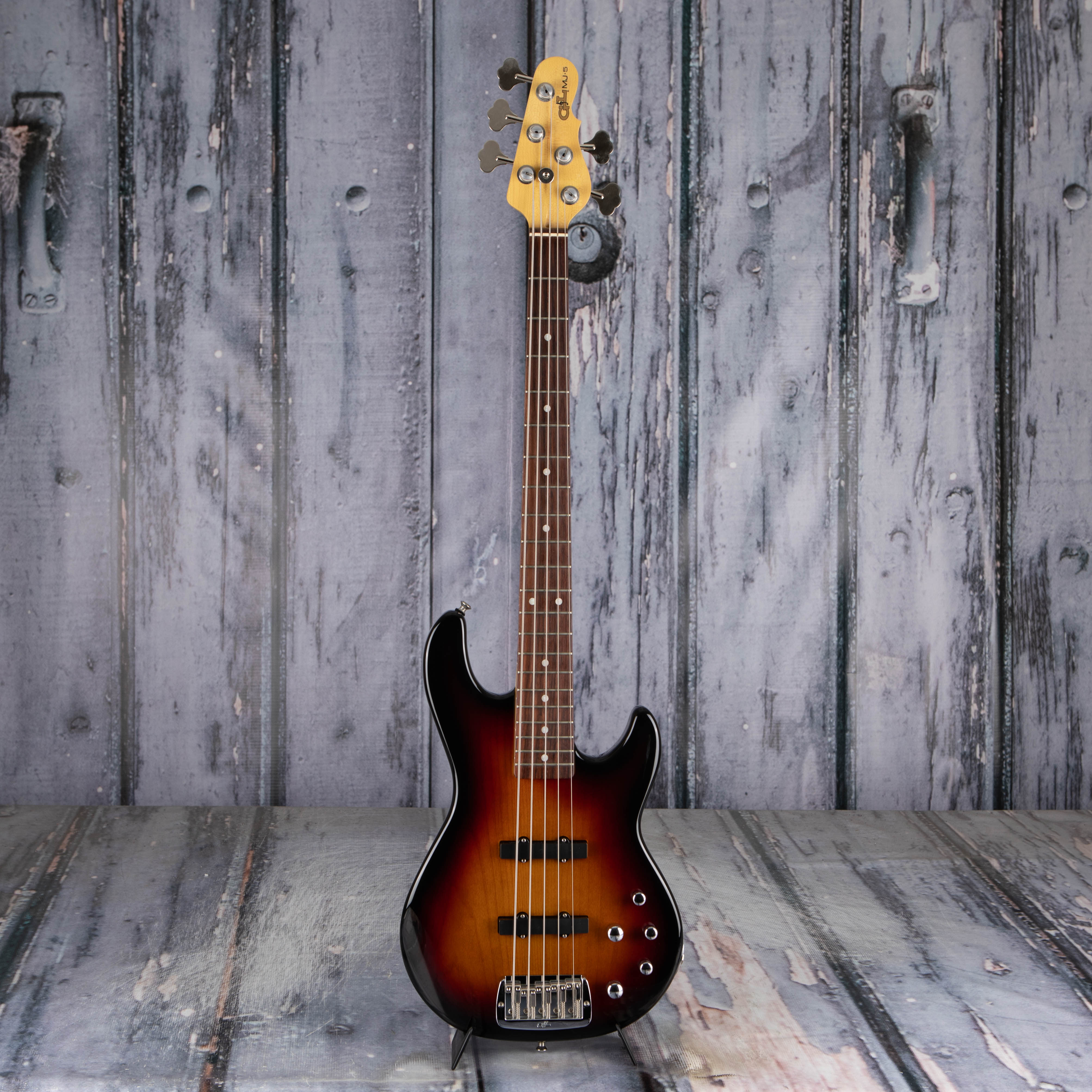 Used G&L MJ-5 5-String Electric Bass Guitar, Sunburst, front