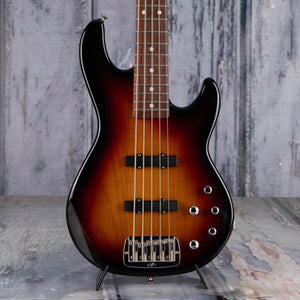 Used G&L MJ-5 5-String Electric Bass Guitar, Sunburst, front closeup