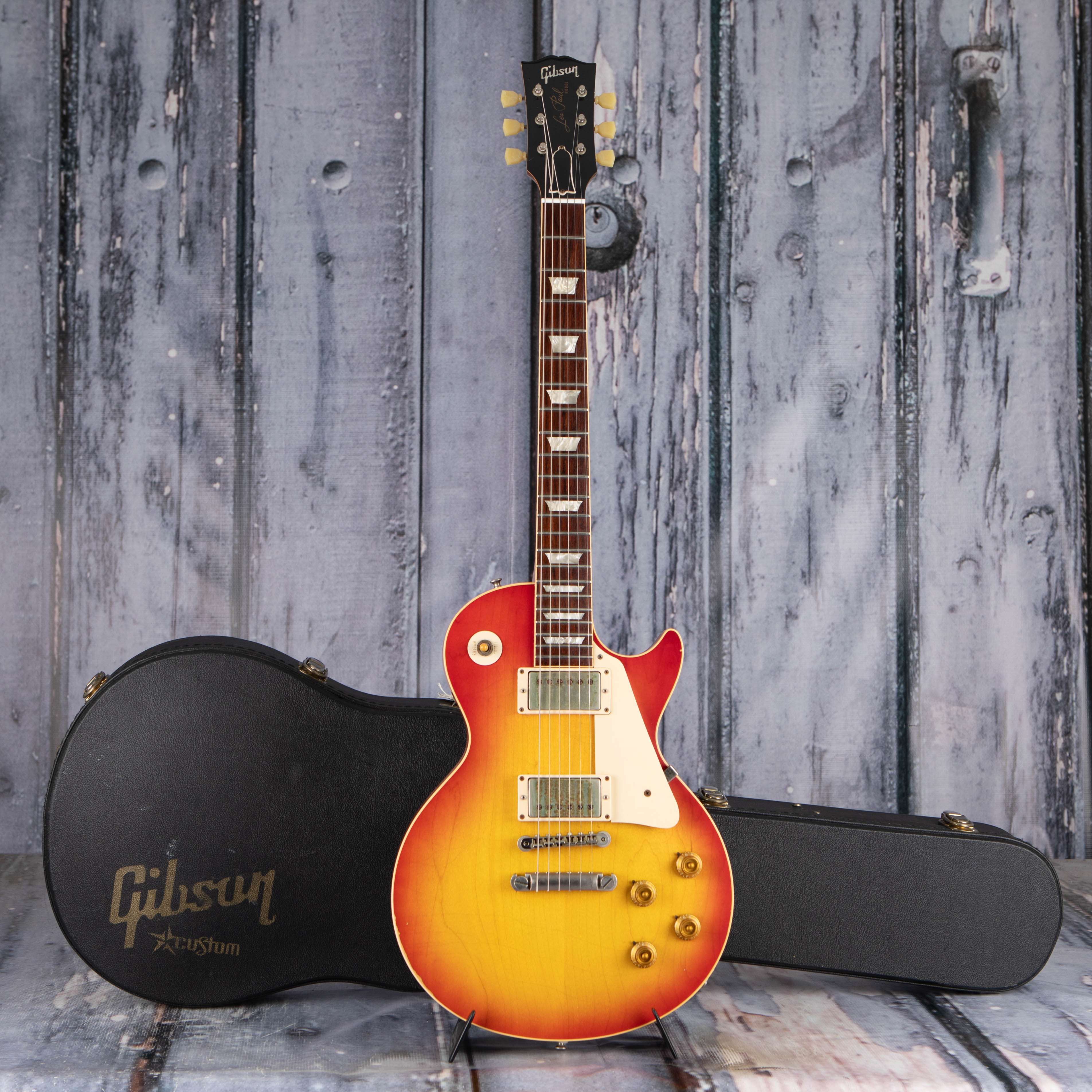 Used Gibson Custom Shop Les Paul 1958 Reissue Electric Guitar, 2007, Cherry Sunburst, case