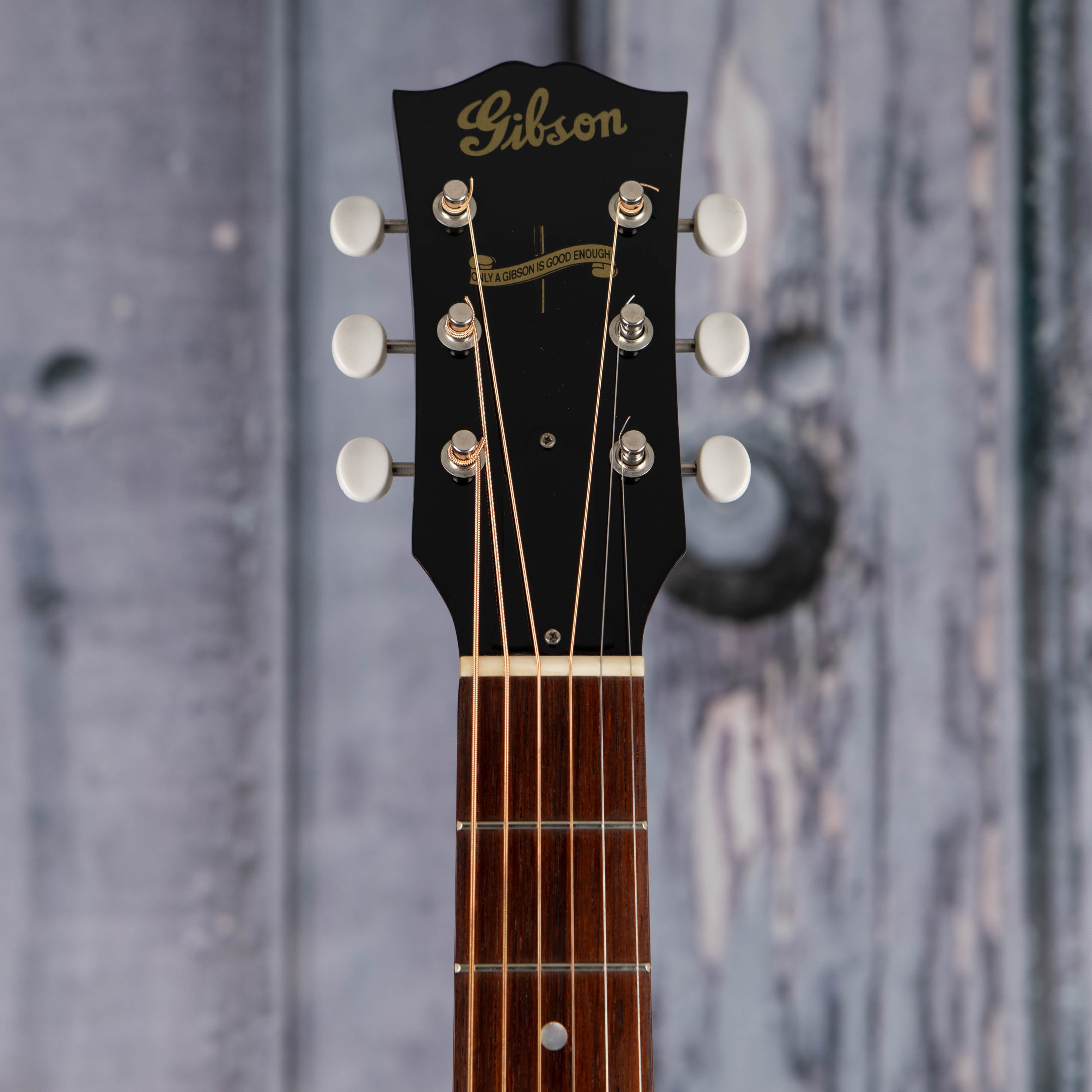 Used Gibson Custom Shop Live Earth J-45 Acoustic/Electric Guitar, 2007, Live Earth, front headstock