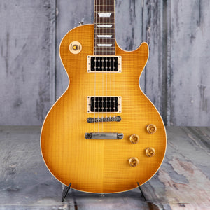 Used Gibson Les Paul Standard '50s Electric Guitar, Faded Satin Honey Sunburst, front closeup