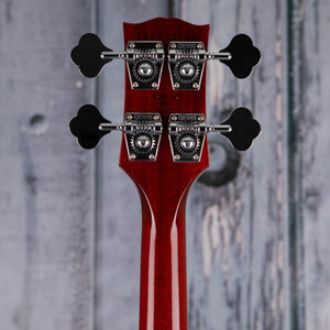 Used Gibson SG Standard Electric Bass Guitar, 2015, Cherry Red, back headstock