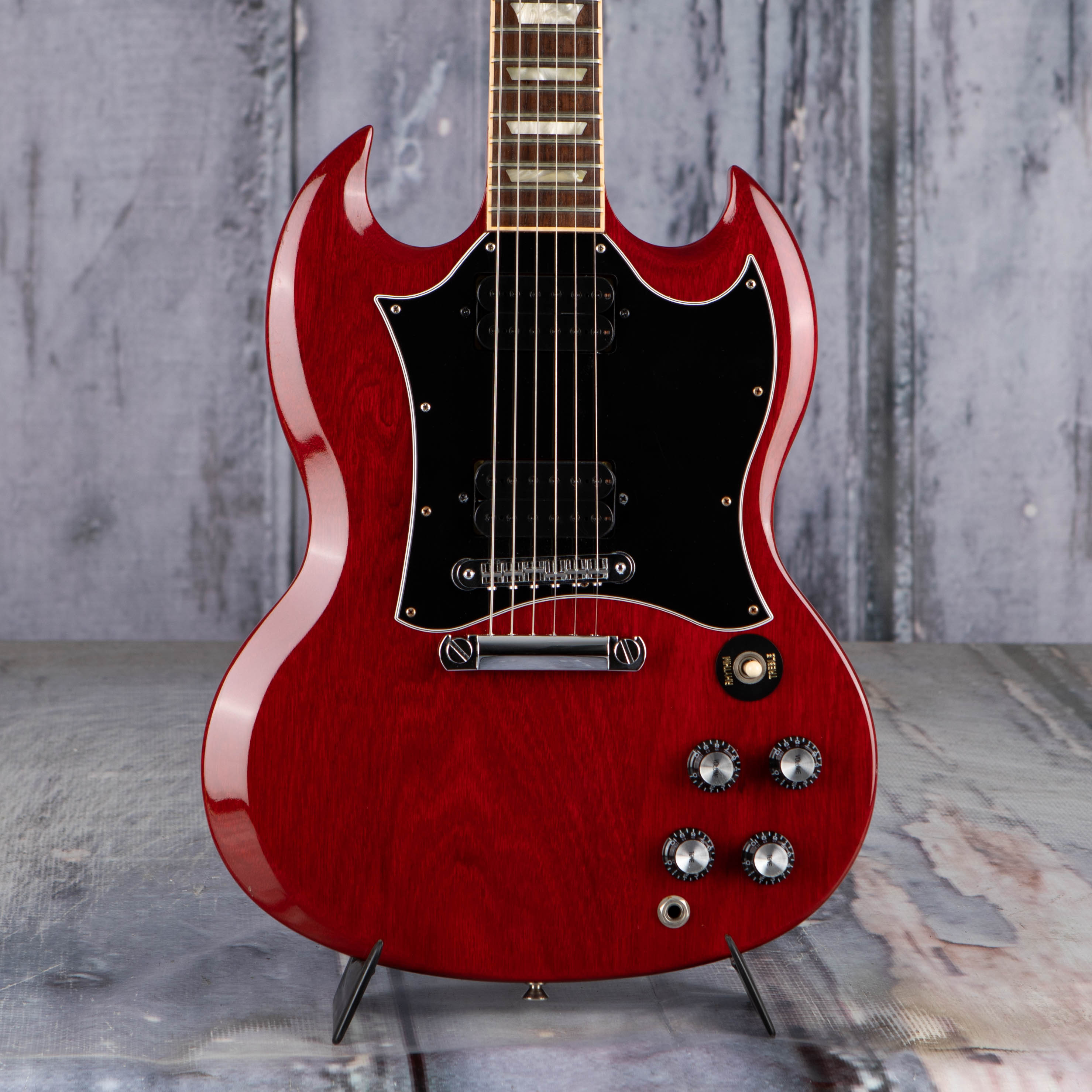 Used Gibson SG Standard Electric Guitar, 2011, Cherry Red, front closeup