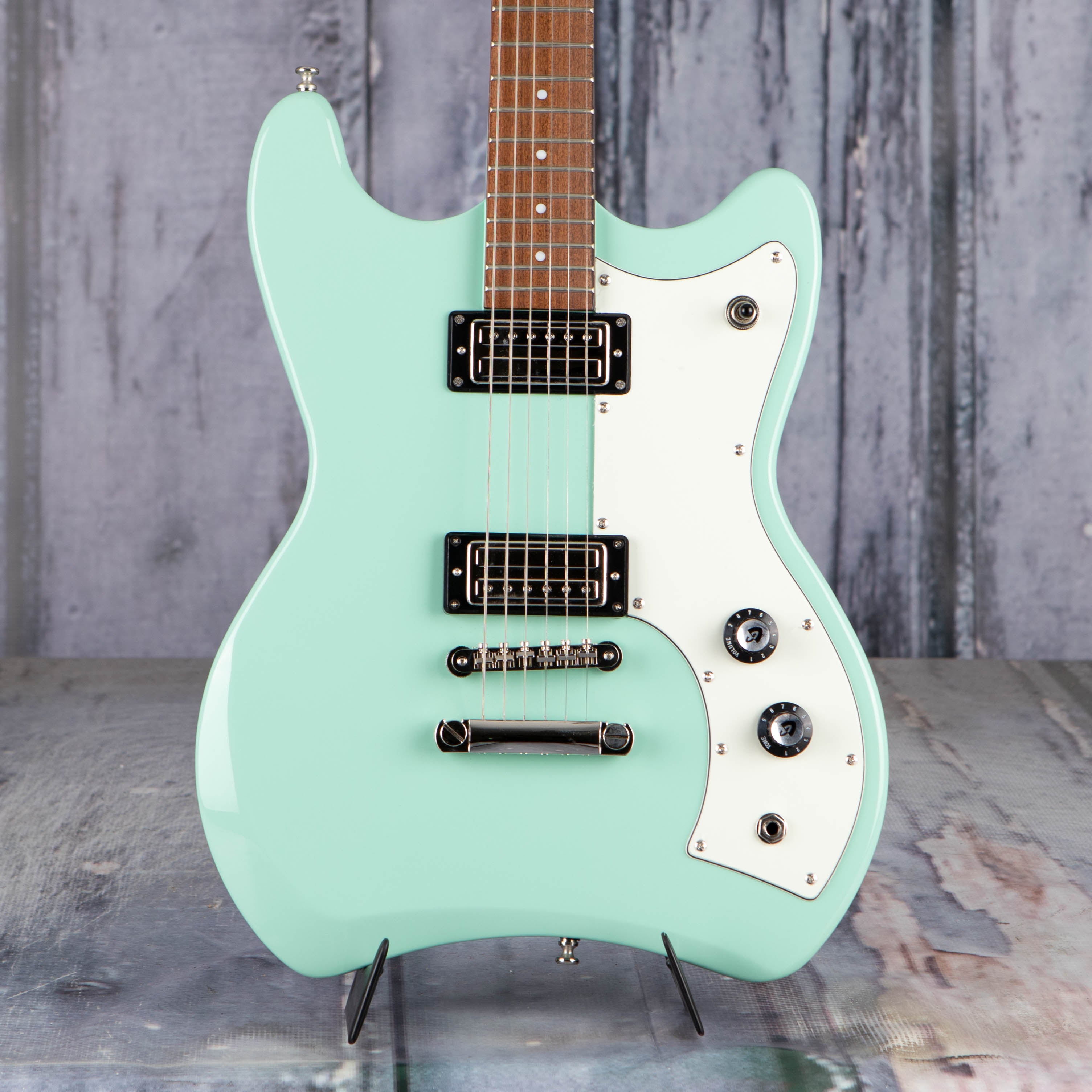 Used Guild Jetstar ST Electric Guitar, Seafoam Green, front closeup