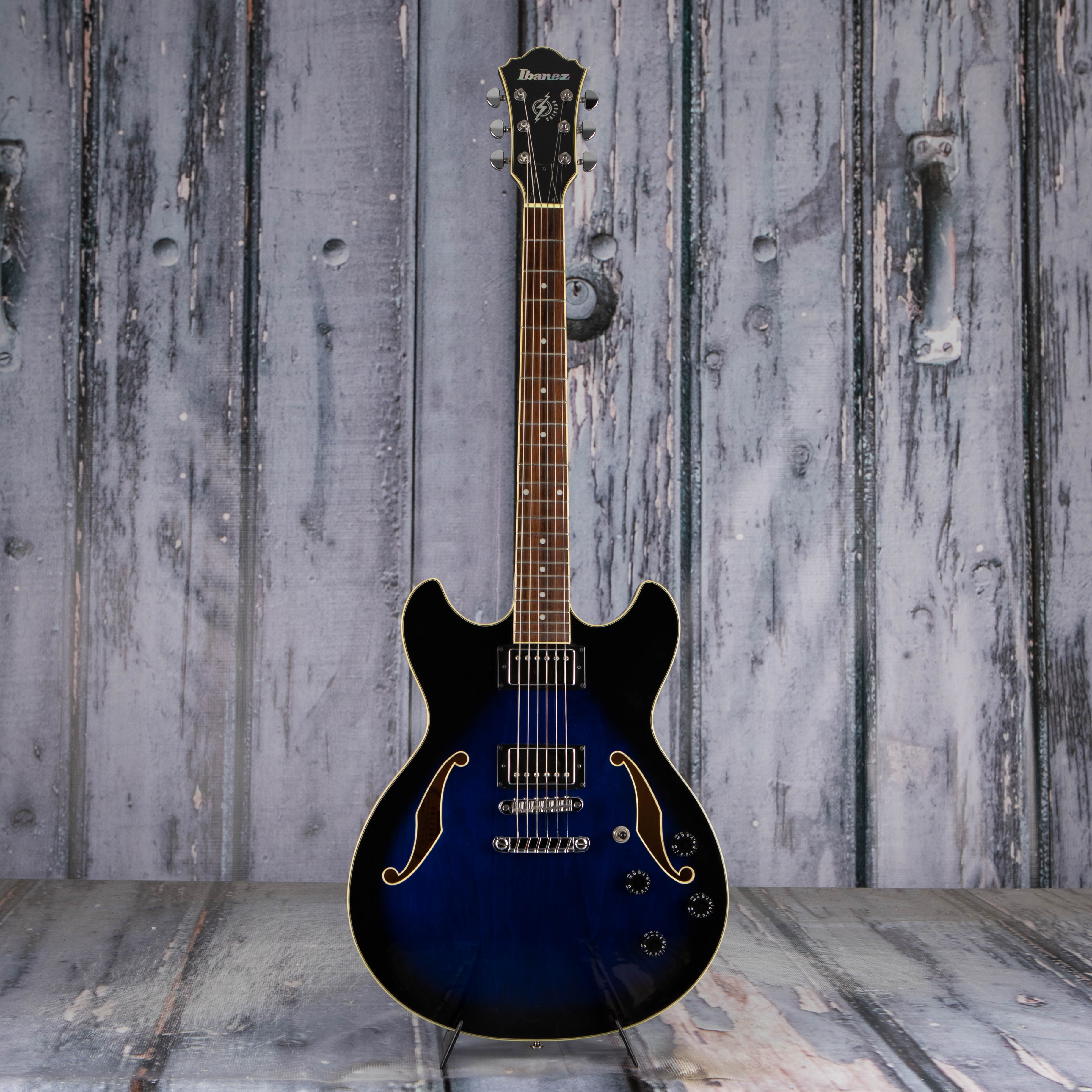 Used Ibanez Artcore AS73 Semi-Hollowbody Guitar, Transparent Blue, front