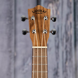 Used Lanikai Oak Concert Acoustic/Electric Ukulele, Satin Natural, front headstock