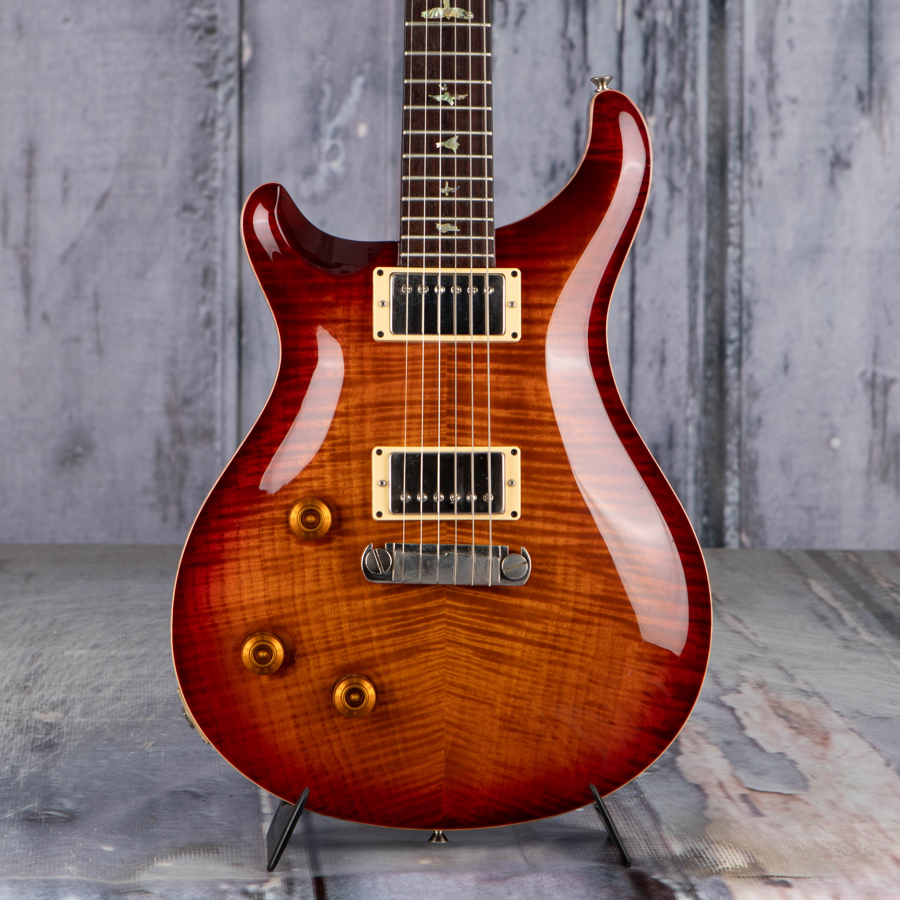 Used Paul Reed Smith Custom 22 10-Top Left-Handed Electric Guitar, 1999, Cherry Sunburst, front closeup