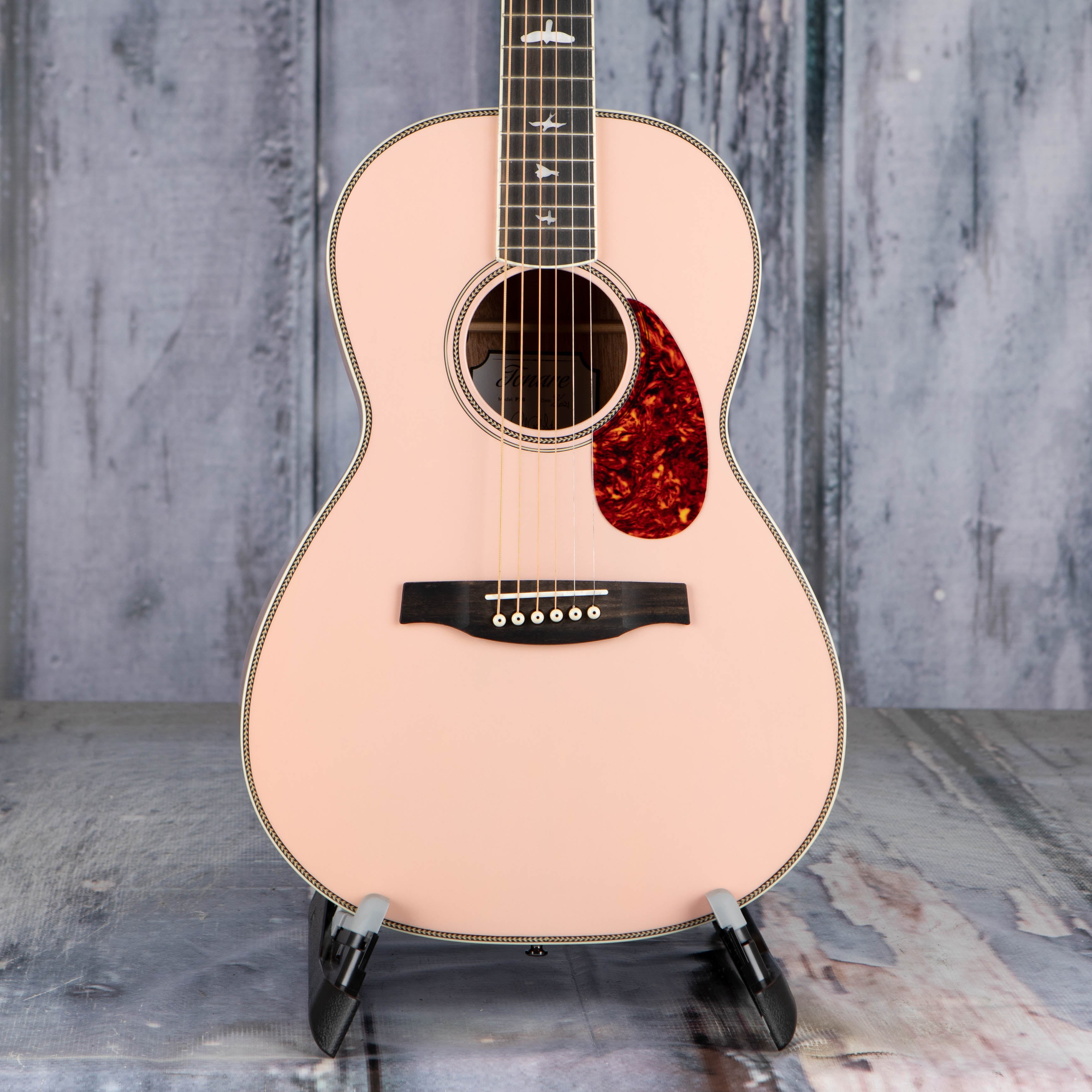 Used Paul Reed Smith Limited Edition SE P20E Acoustic/Electric Guitar, Pink Lotus, front closeup