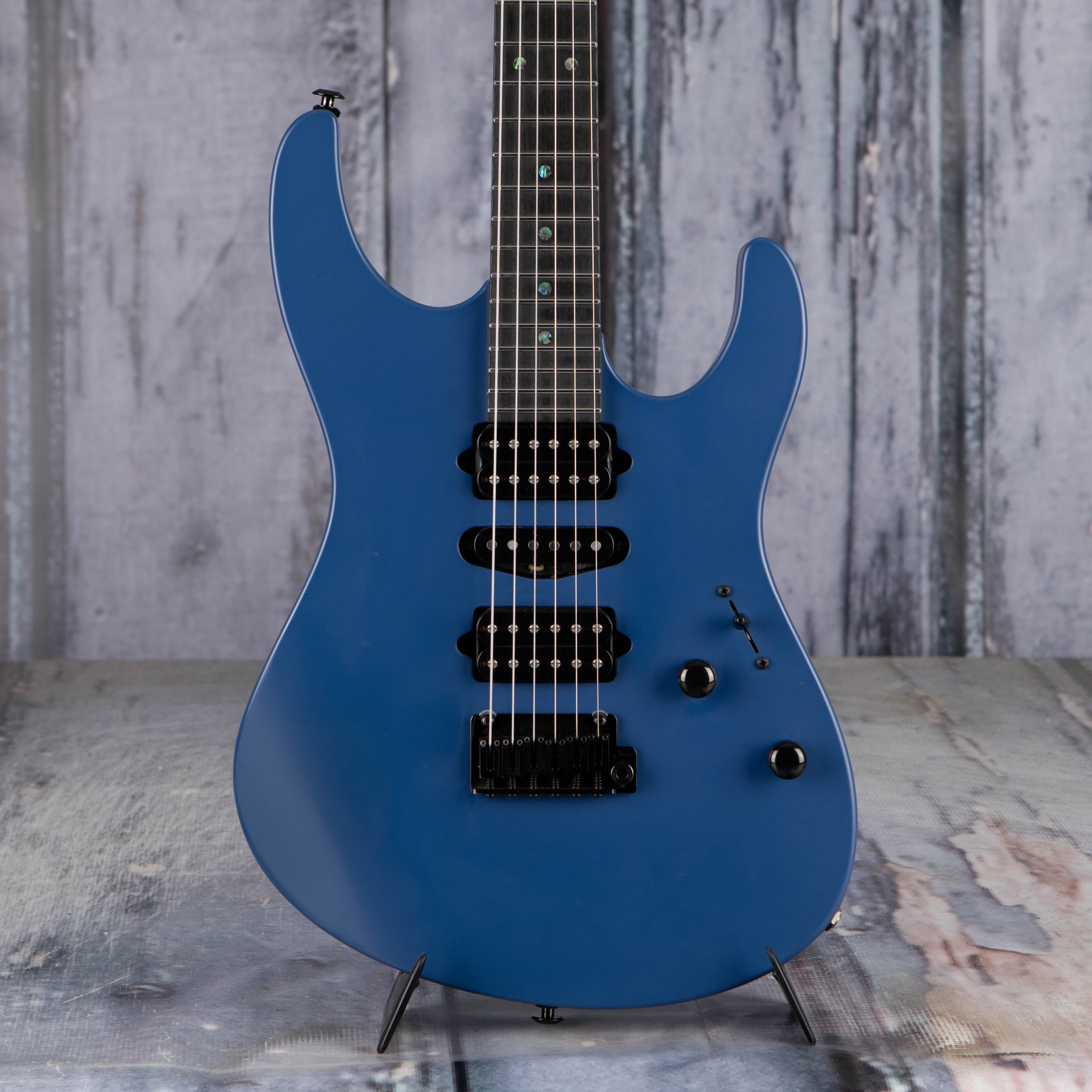 Used Suhr Modern Electric Guitar, Satin Blue, front closeup