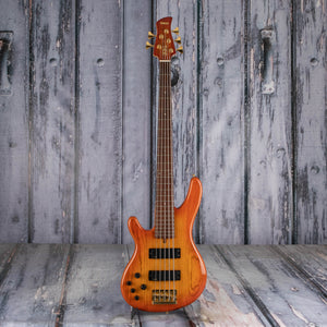 Used Yamaha TRB-5IIL Left-Handed 5-String Electric Bass Guitar, Honeyburst, front