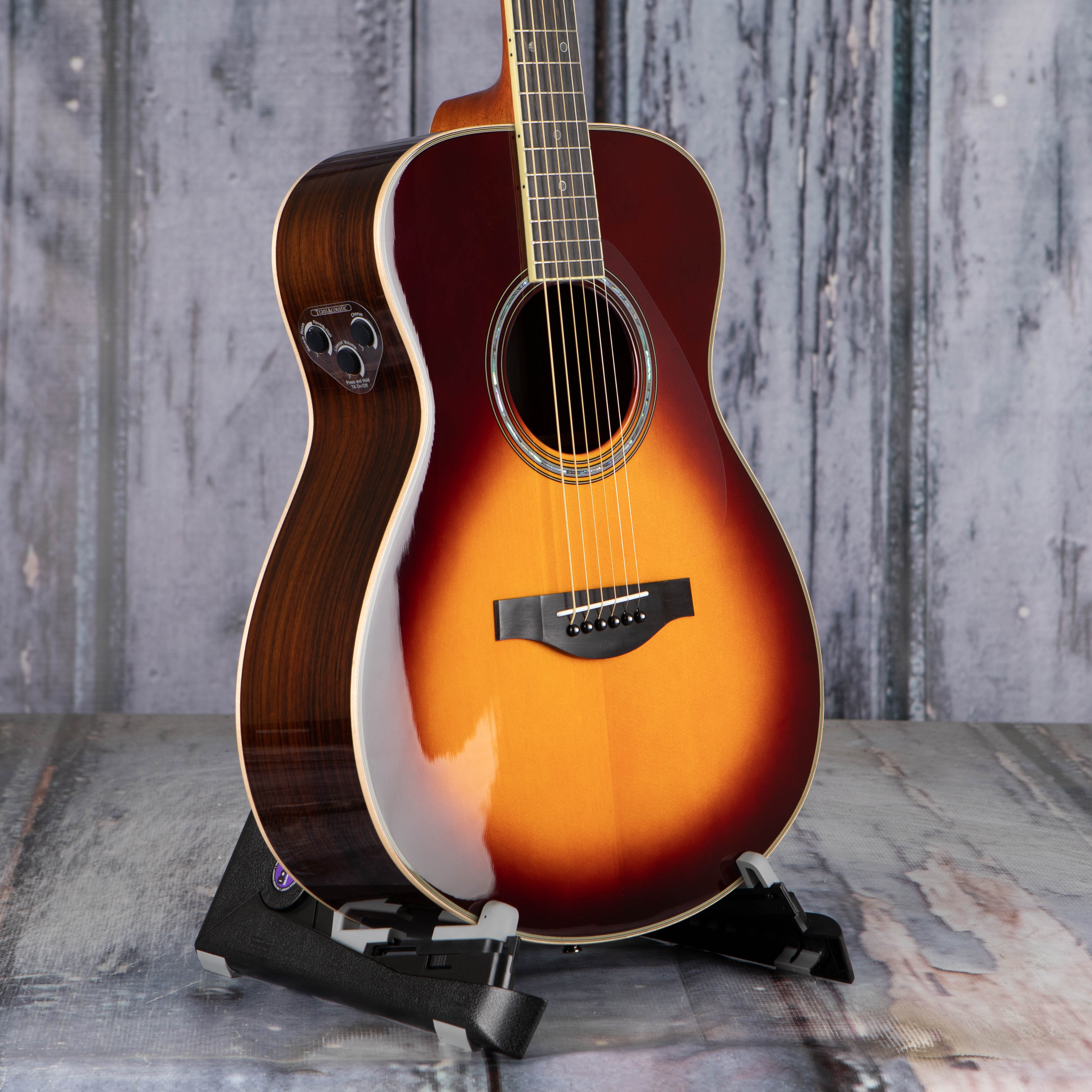 Yamaha LS-TA TransAcoustic Acoustic/Electric Guitar, Brown Sunburst, angle