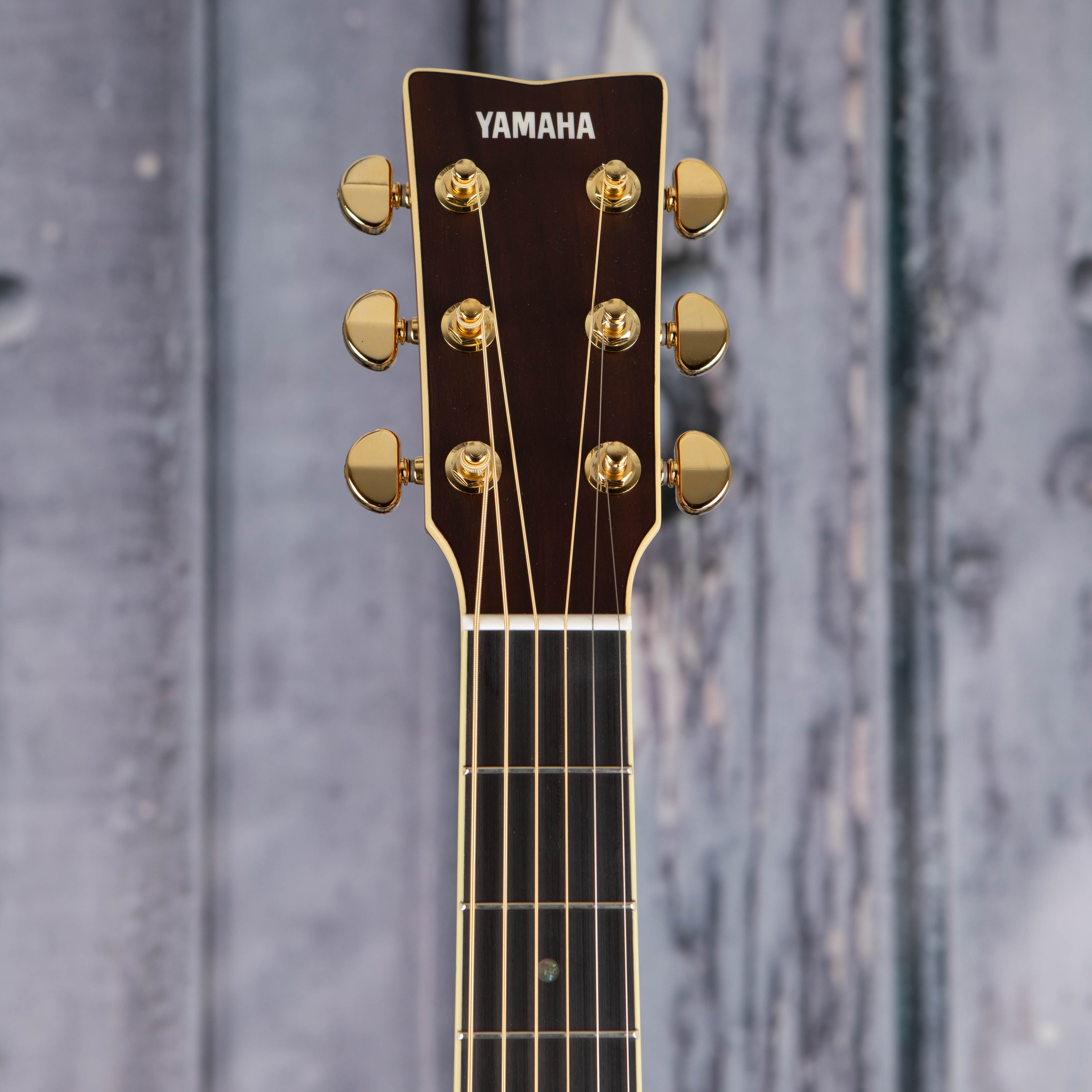 Yamaha LS-TA TransAcoustic Acoustic/Electric Guitar, Vintage Tint, front headstock