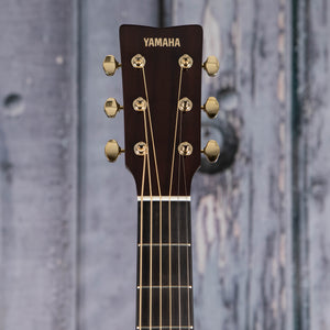 Yamaha TAG3 C TransAcoustic Acoustic/Electric Guitar, Natural, front headstock