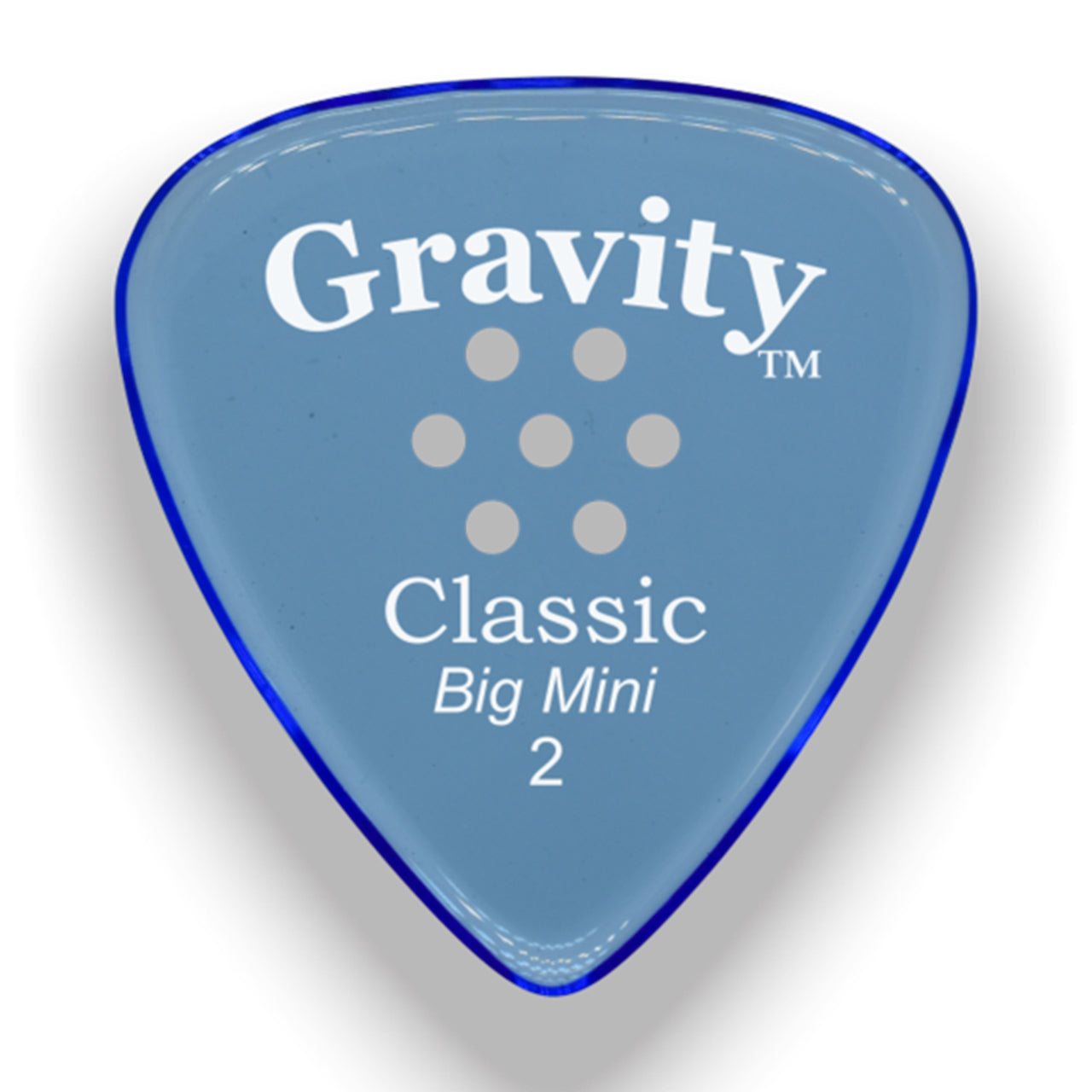 Gravity Picks Classic Big Mini Multi-Hole Polished Guitar Pick, 2mm, Blue