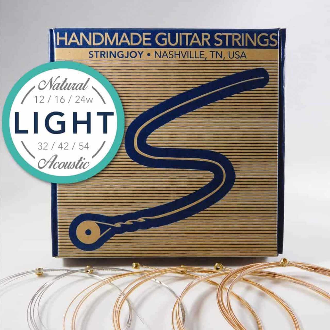 Stringjoy NB1254 Natural Bronze Acoustic Guitar Strings Light