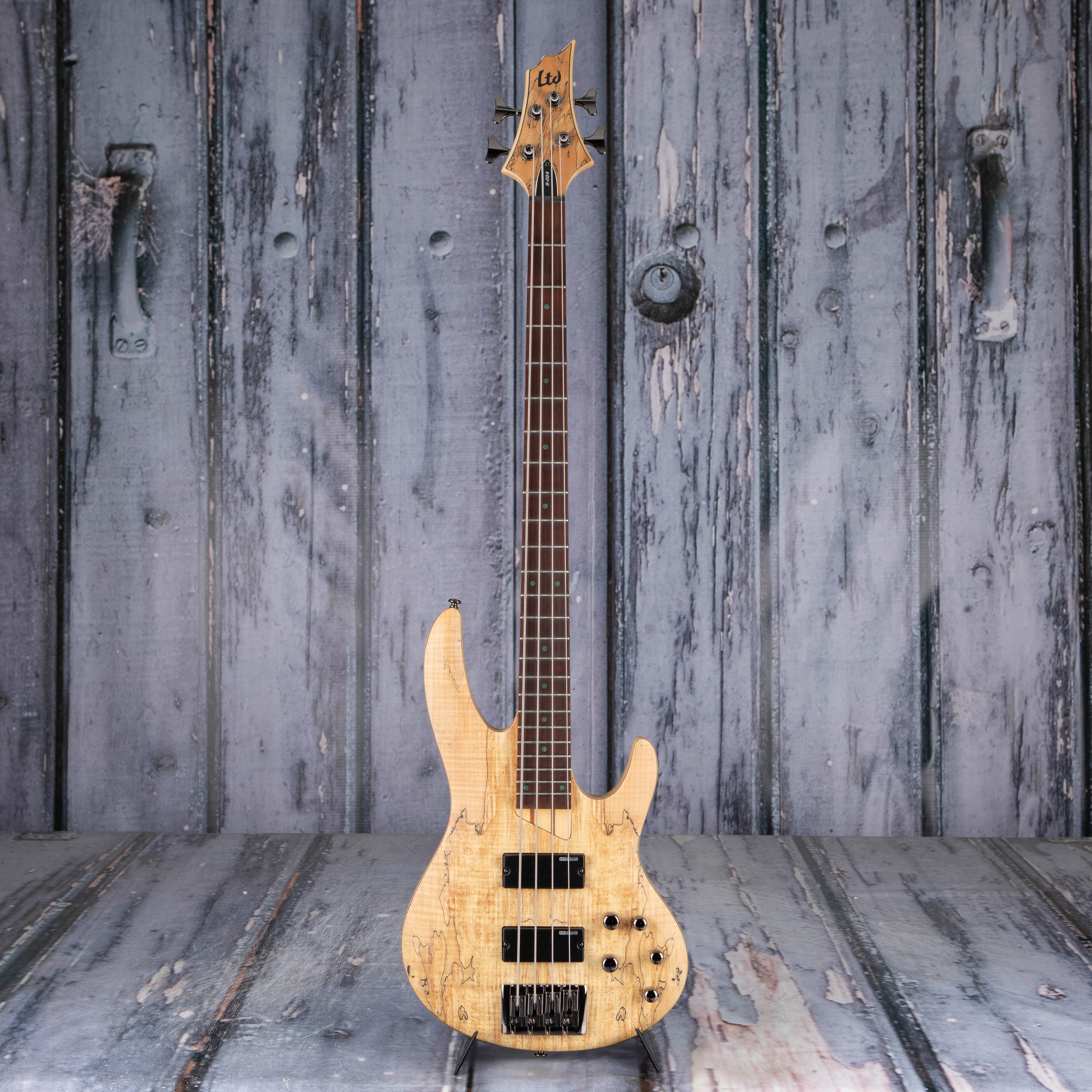 ESP LTD B-204SM Electric Bass Guitar, Natural Satin, front