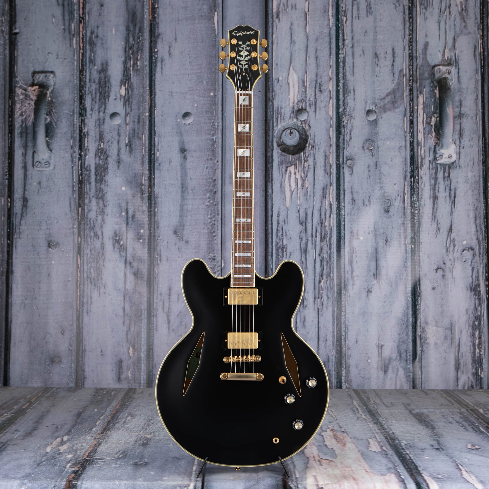 Epiphone Emily Wolfe Sheraton Stealth Semi-Hollowbody, Black Aged