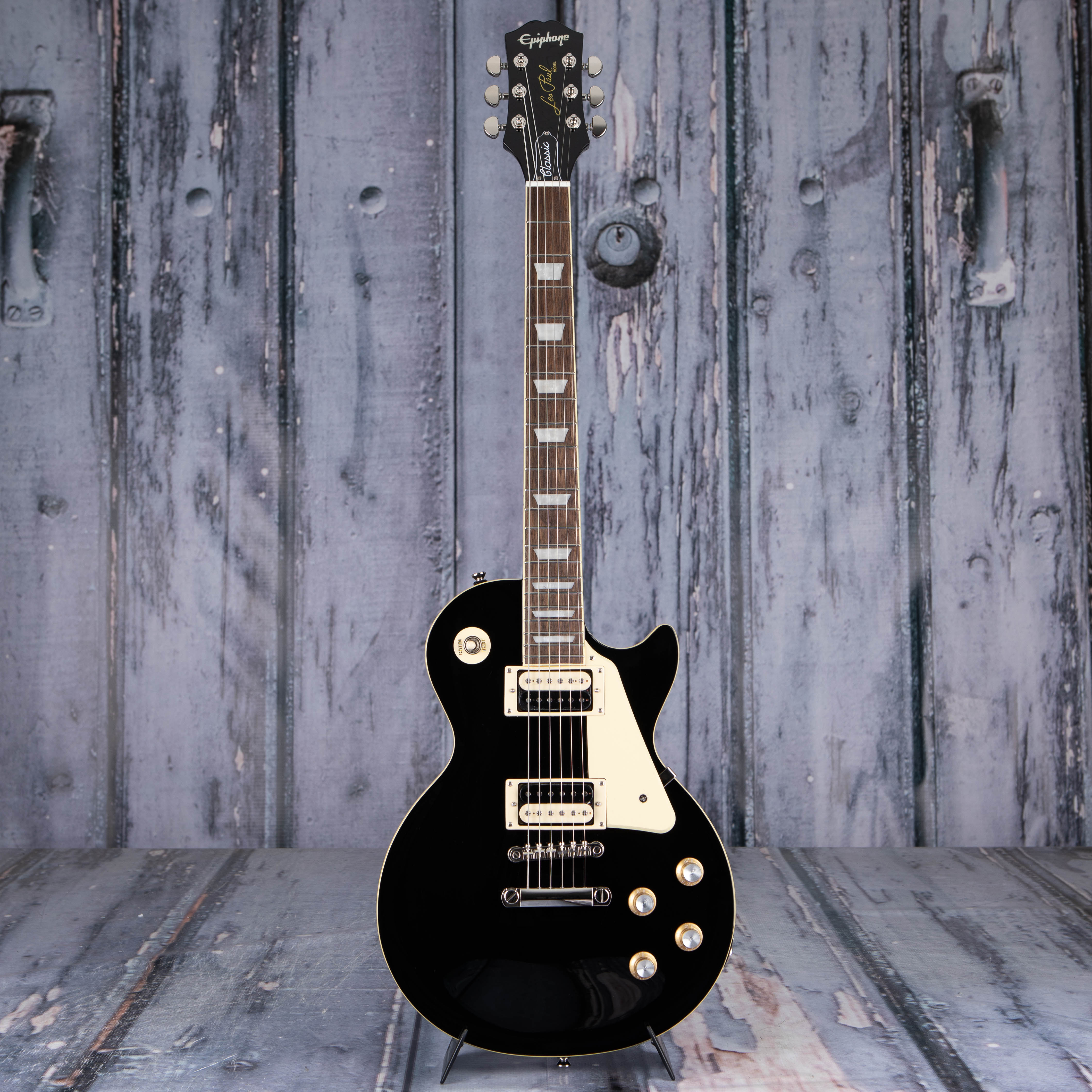 Epiphone Les Paul Classic Electric Guitar, Ebony, front