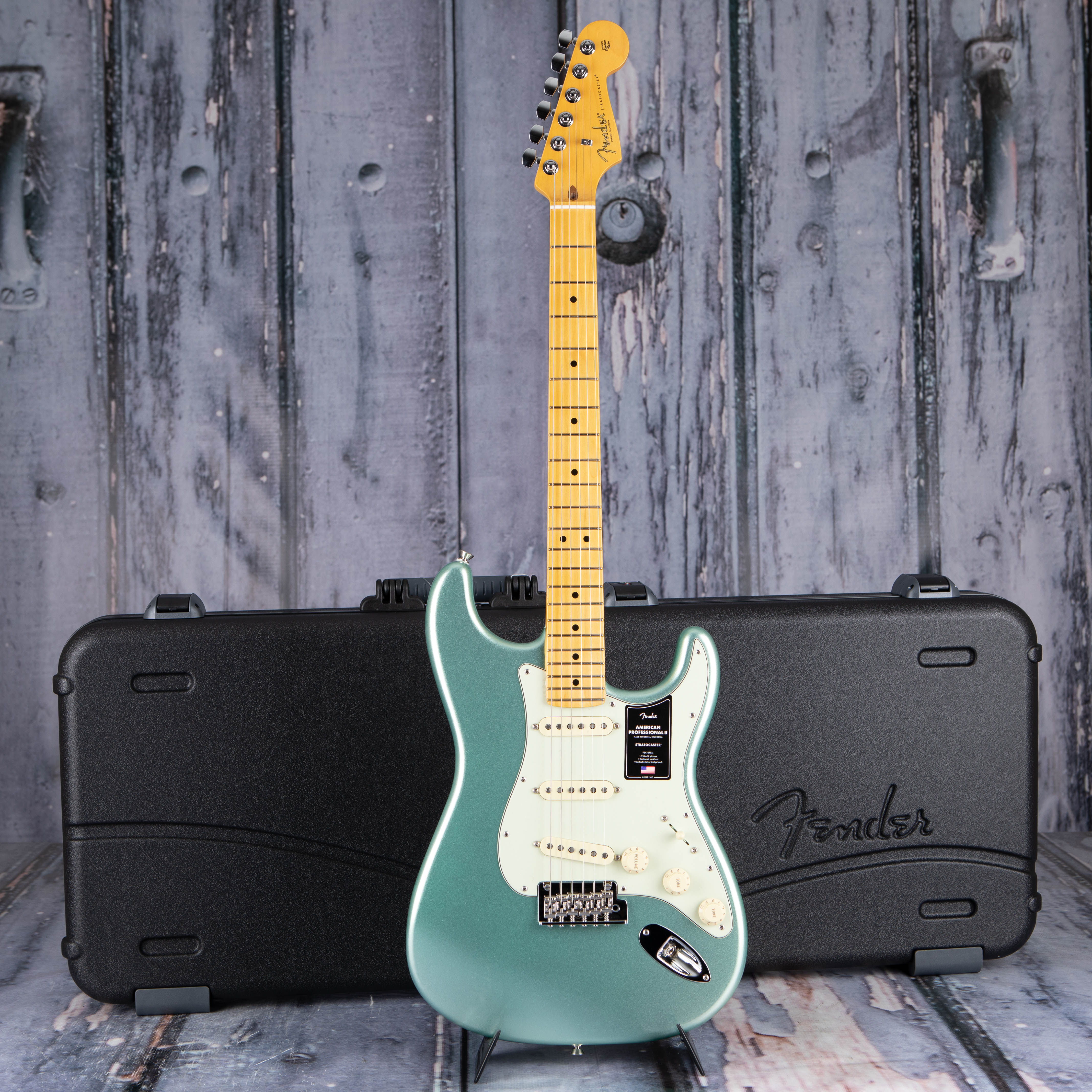 Fender American Professional II Stratocaster Electric Guitar, Mystic Surf Green, case