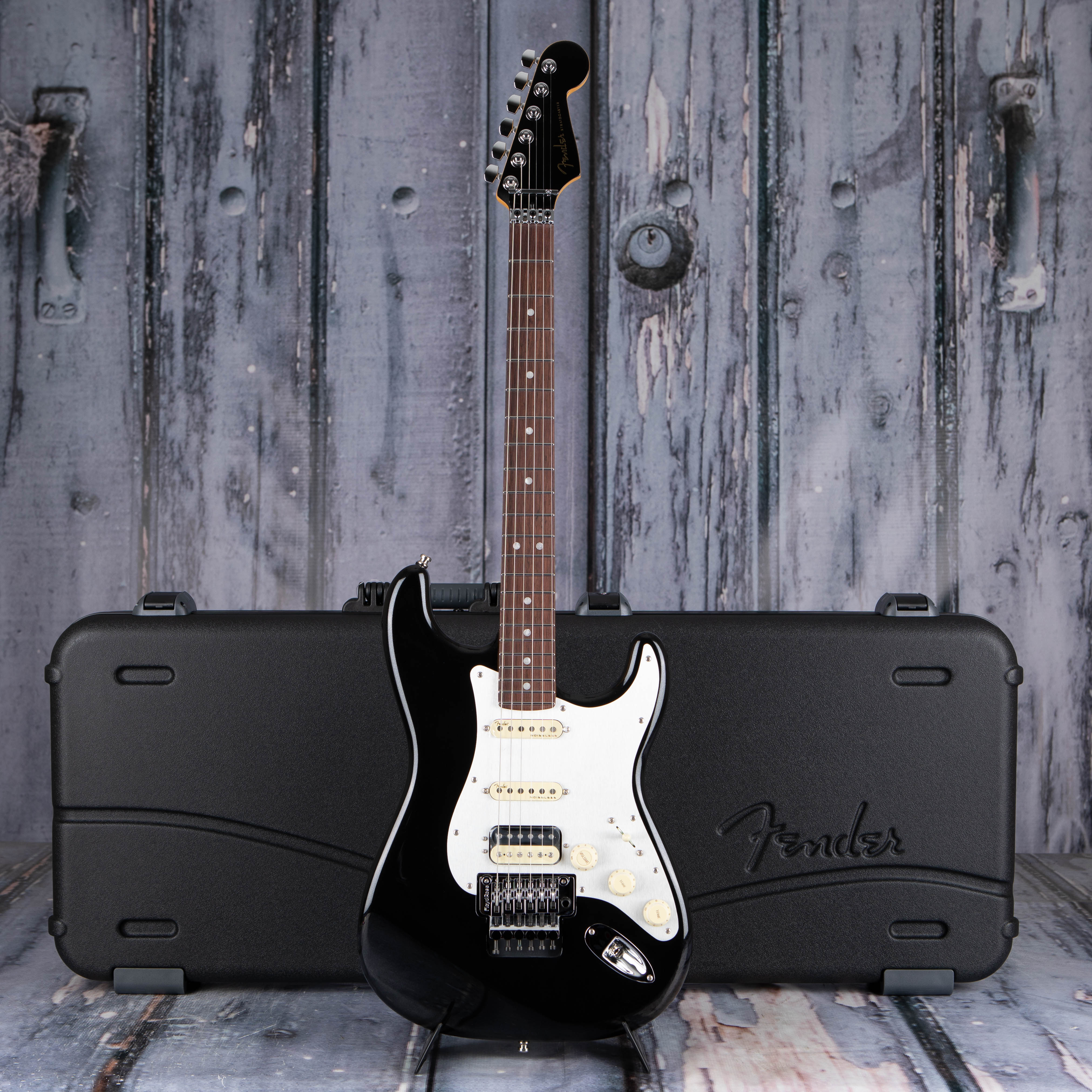 Fender American Ultra Luxe Stratocaster Floyd Rose HSS, Mystic Black *DEMO  MODEL*