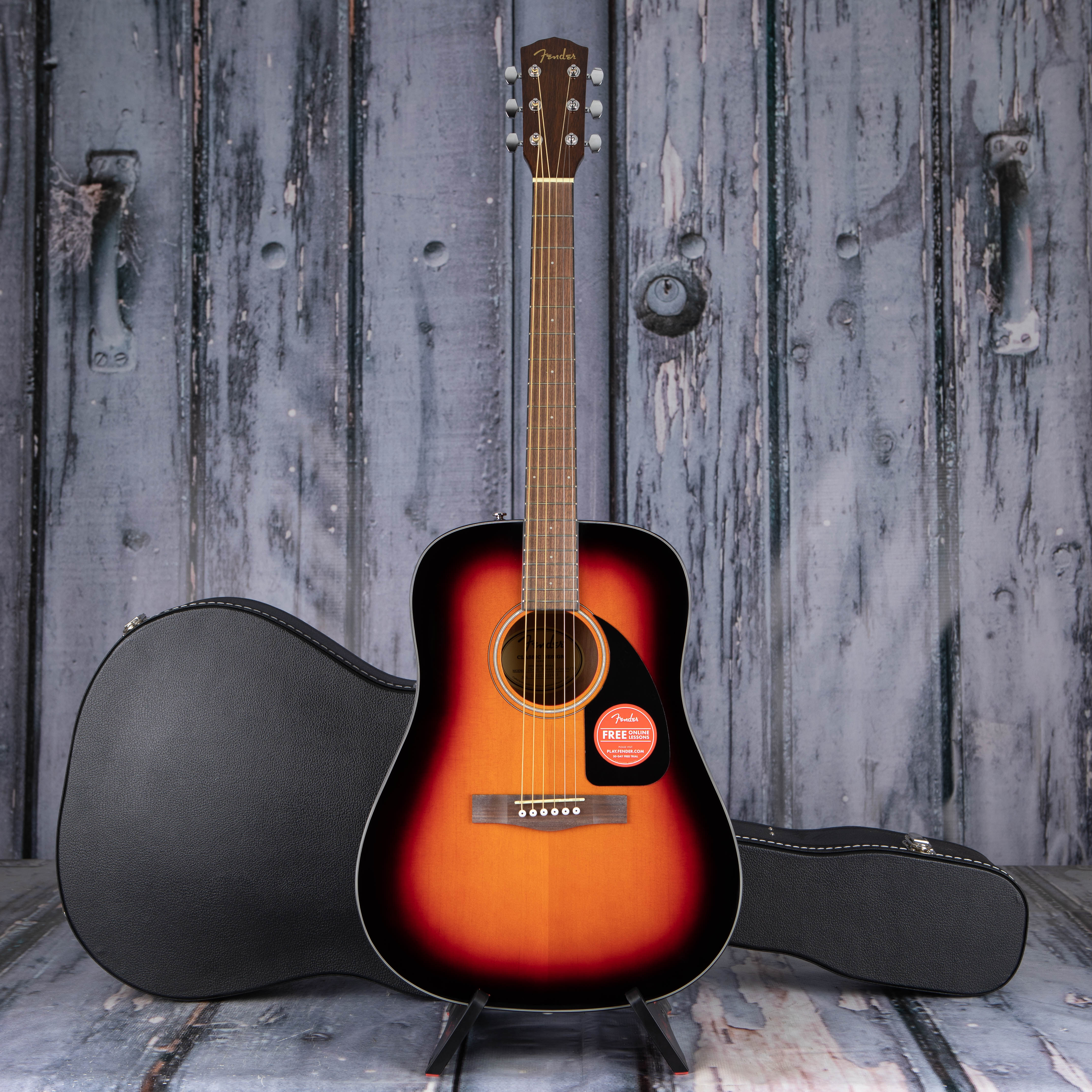 Fender CD-60 Dreadnought V3 Acoustic Guitar, Sunburst, case