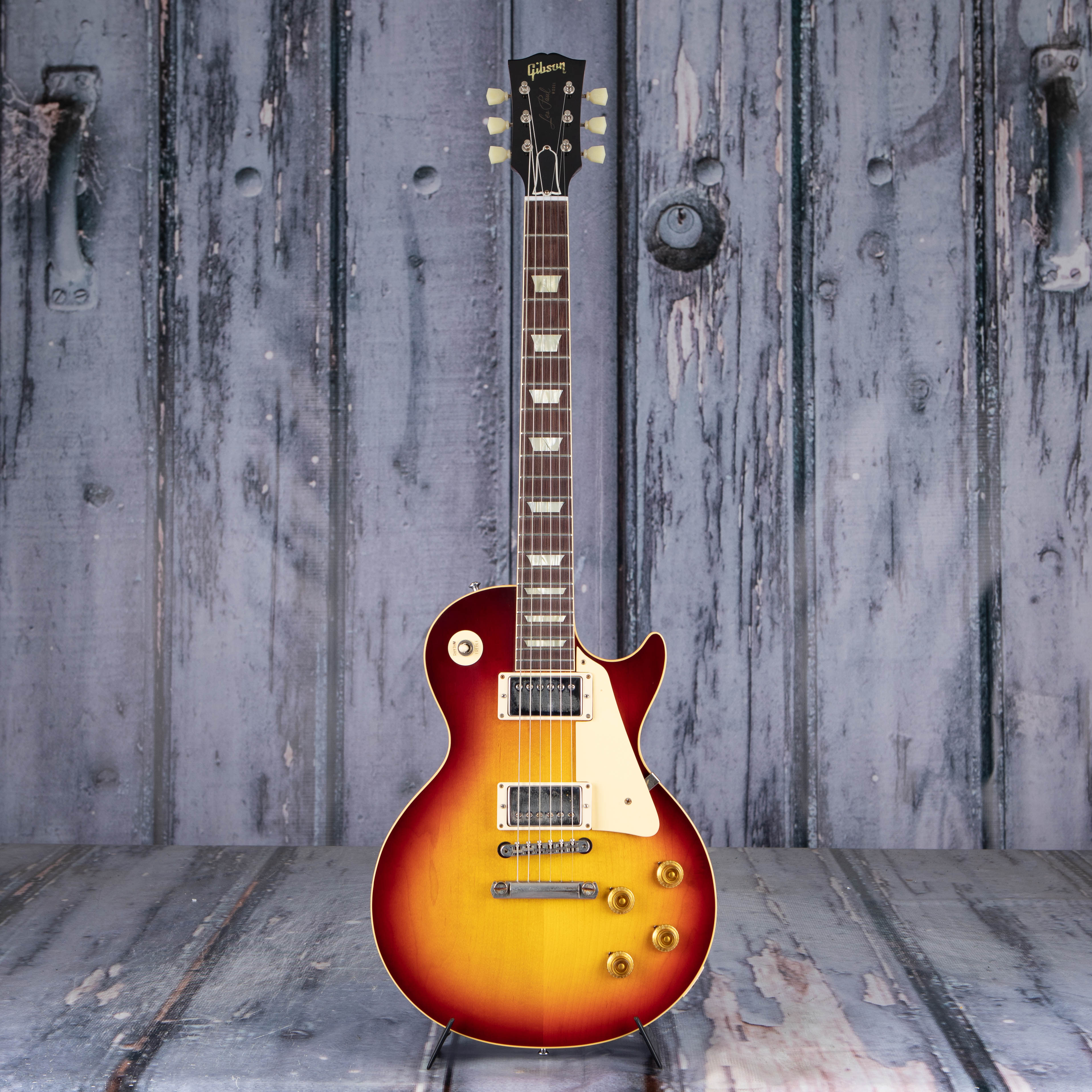 Gibson Custom Shop 1958 Les Paul Standard Reissue VOS Electric Guitar, Washed Cherry Sunburst, front