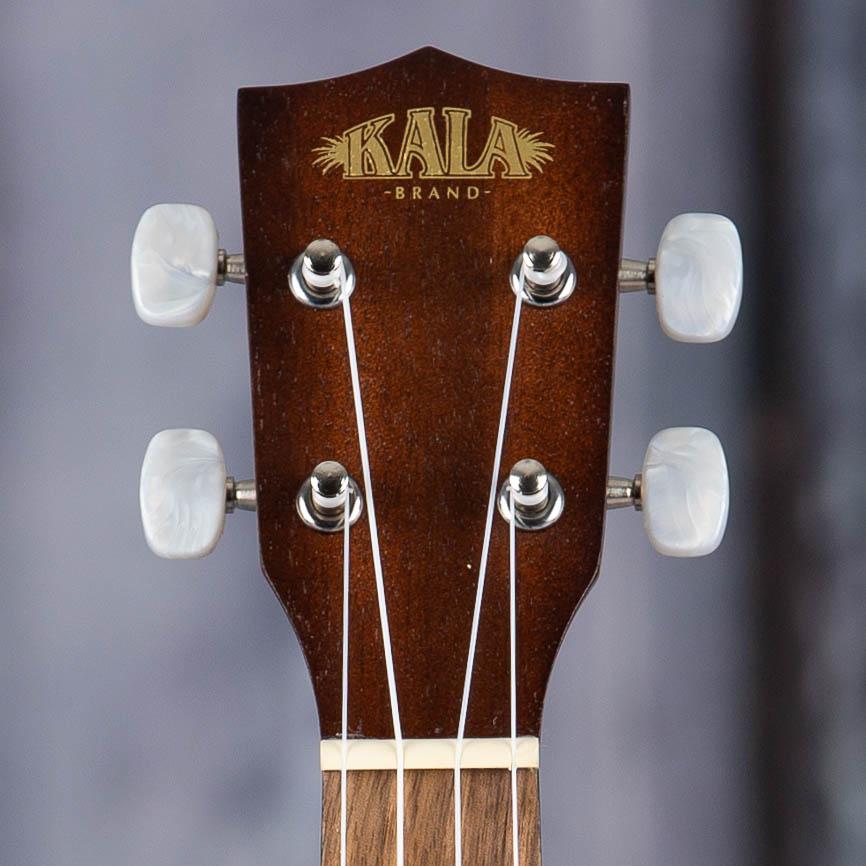 Kala KA-15S-H2 Hawaiian Islands Satin Mahogany Soprano Ukulele, Natural, front headstock