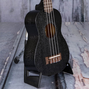 Kala KA-15S Soprano Ukulele, Black Satin, angle