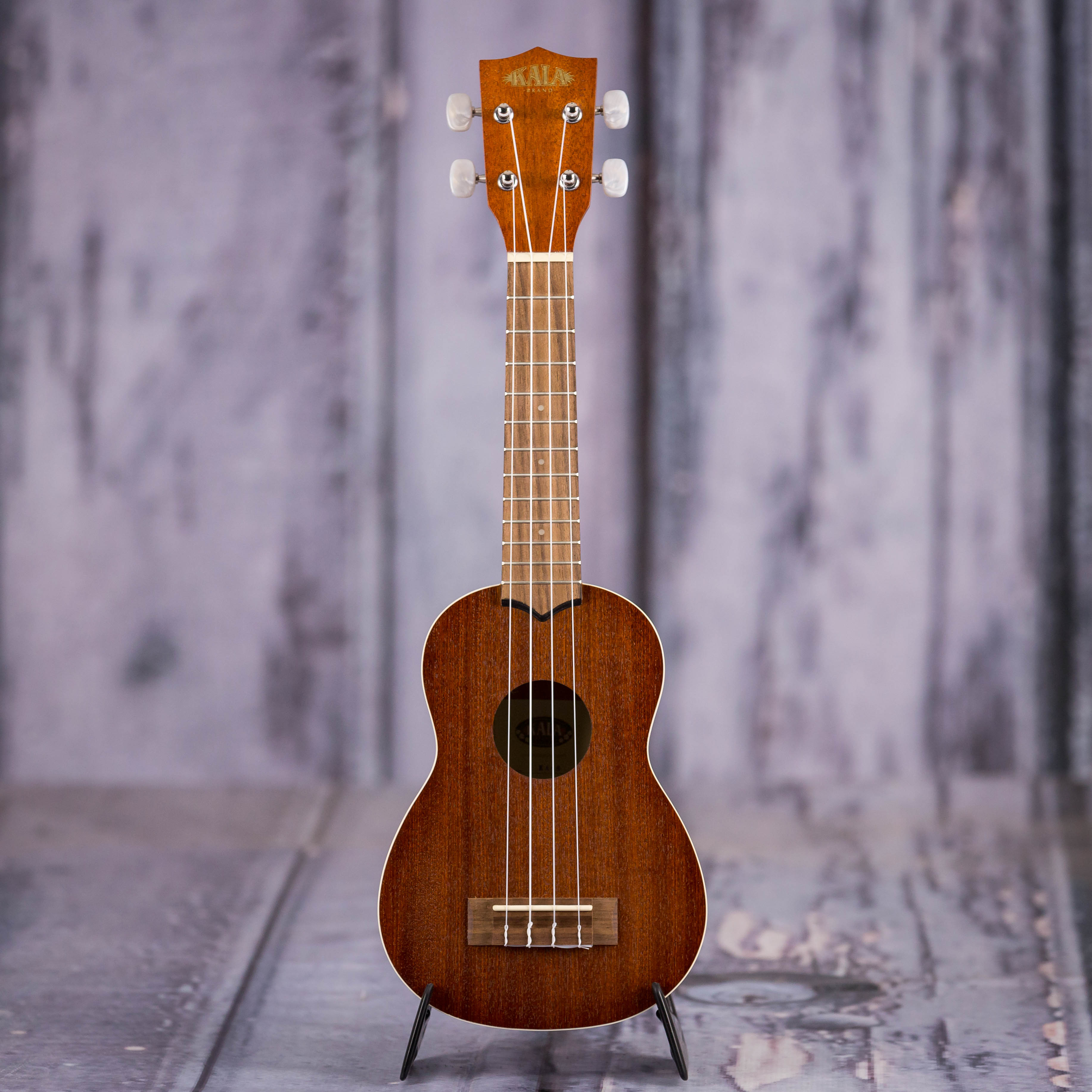 Kala KA-S Satin Mahogany Soprano Ukulele, Natural, front