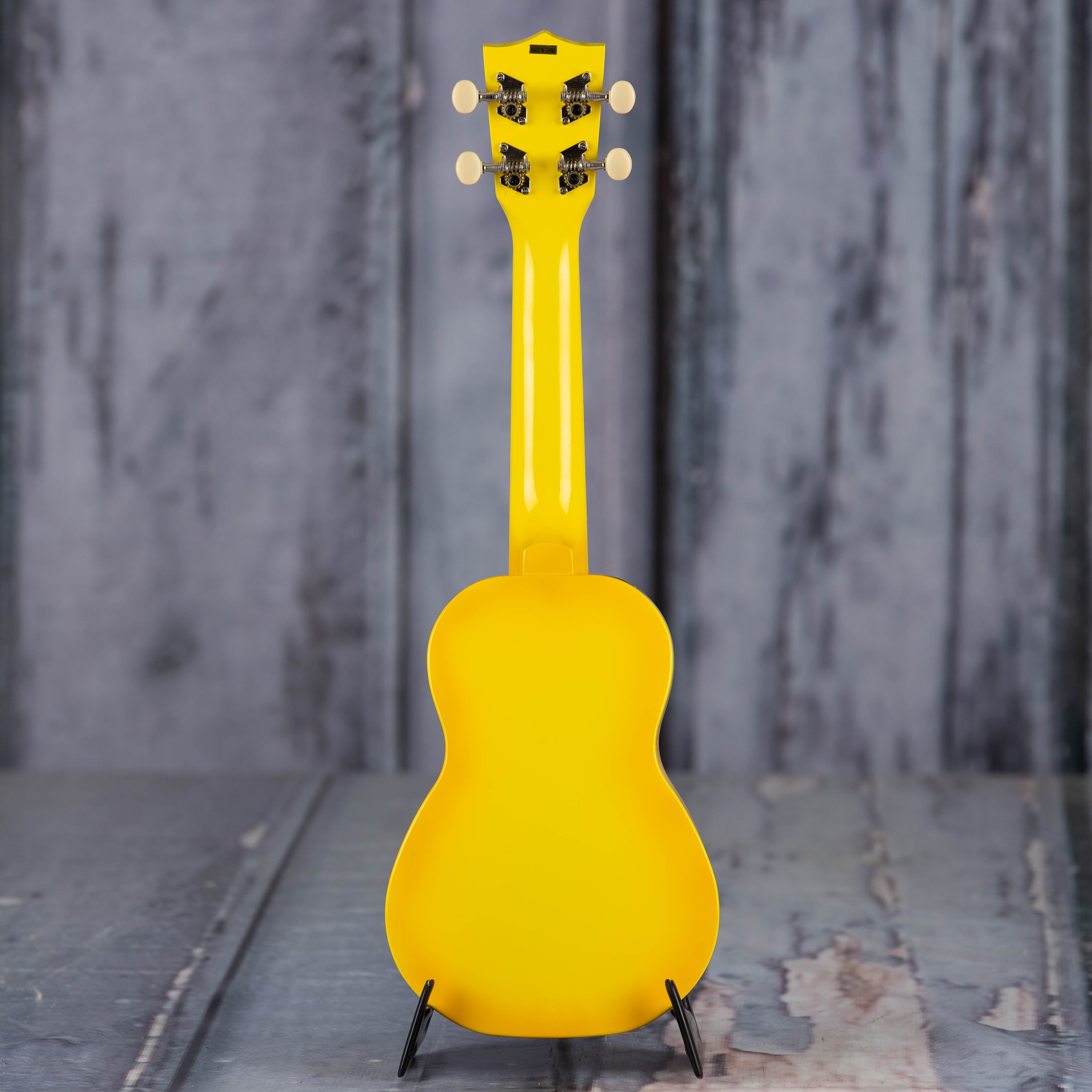 Kala MK-SD Makala Soprano Dolphin Ukulele, Yellow Burst, back