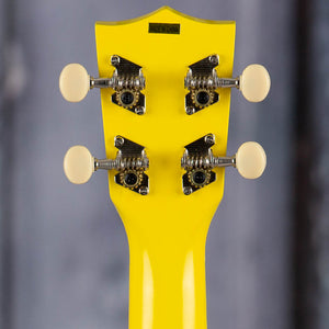 Kala MK-SD Makala Soprano Dolphin Ukulele, Yellow Burst, back headstock