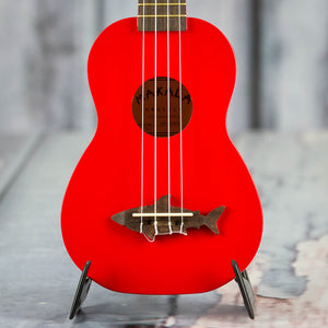 Kala MK-SS/RED Makala Shark Soprano Ukulele, Red Sea, front closeup