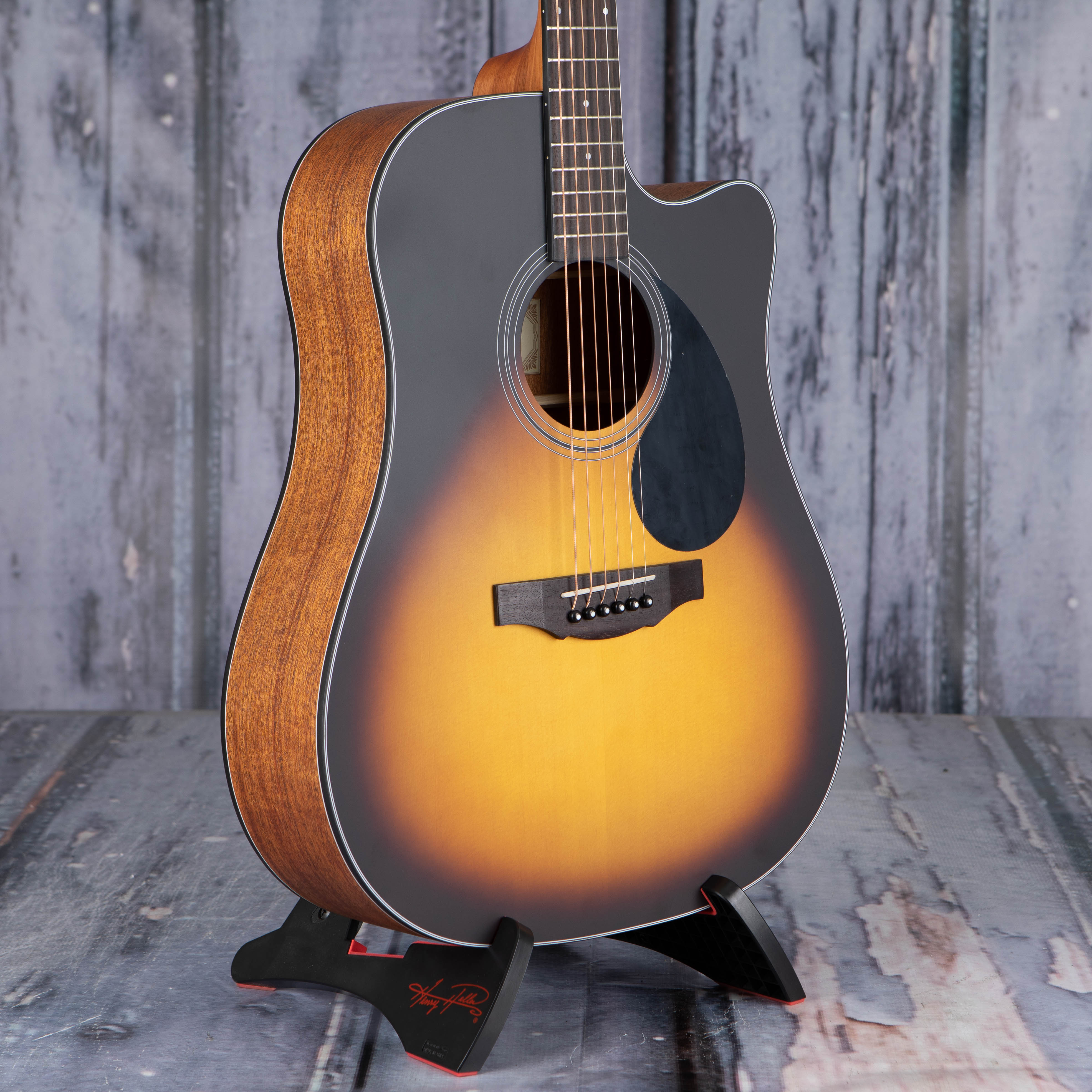 Kepma K3 Series D3-130 Dreadnought Cutaway Acoustic Guitar, Sunburst, angle