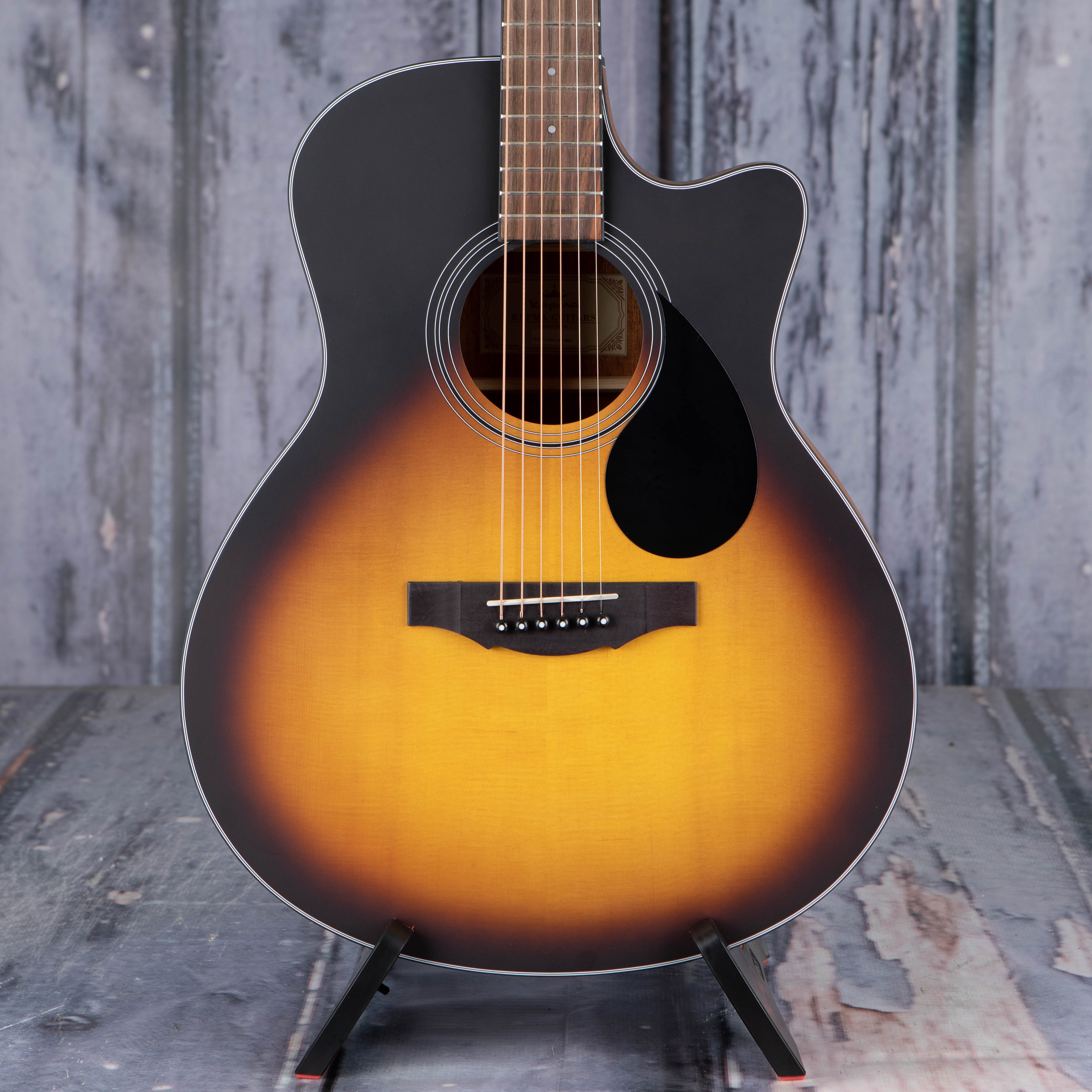 Kepma K3 Series GA3-130 Grand Auditorium Acoustic Guitar, Sunburst, front closeup