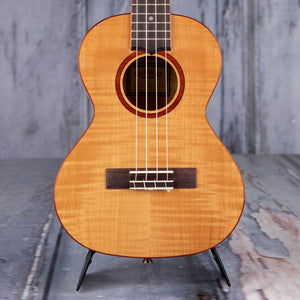 Lanikai Flame Maple Tenor Ukulele, Natural, front closeup