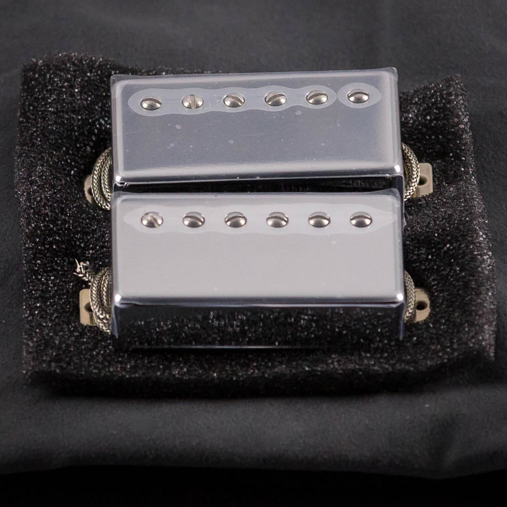 Lollar Imperial Humbucker Neck & Bridge Pickup Set, Chrome, front closeup