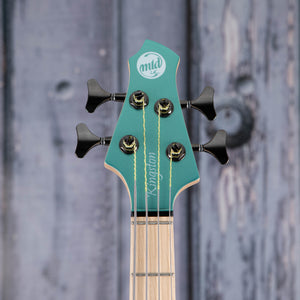 MTD Lynn Keller Signature 432-24 Electric Bass Guitar, Metallic Sea Foam Green, front headstock