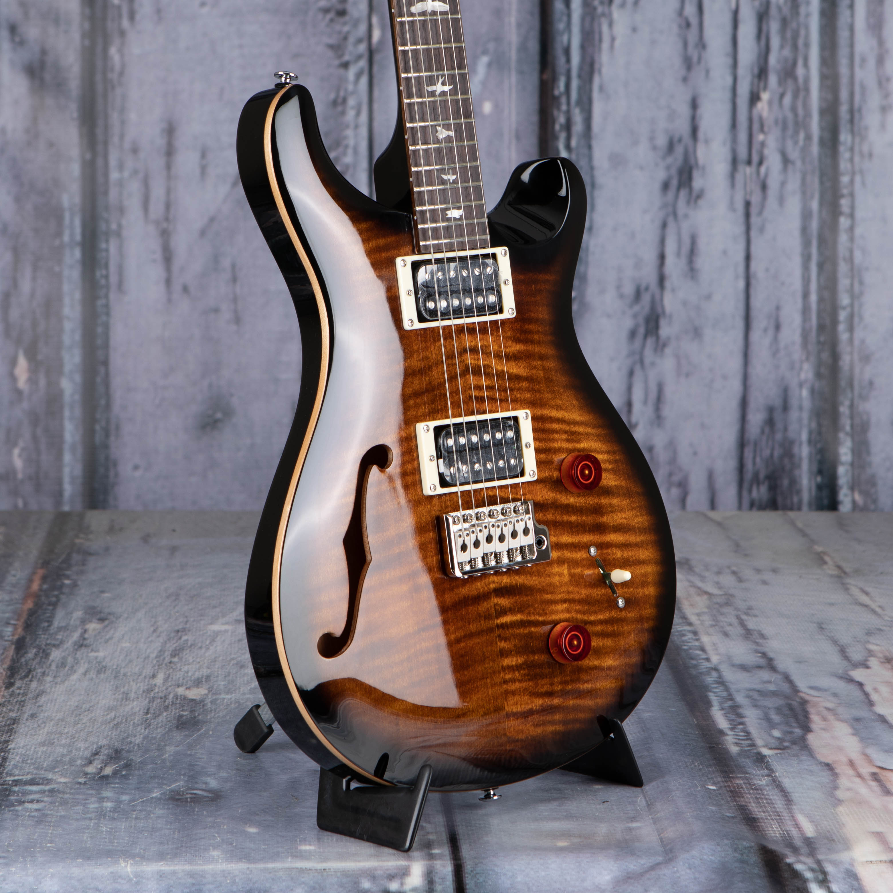 Paul Reed Smith SE Custom 22 Semi-Hollow, Black Gold Sunburst | For Sale |  Replay Guitar Exchange