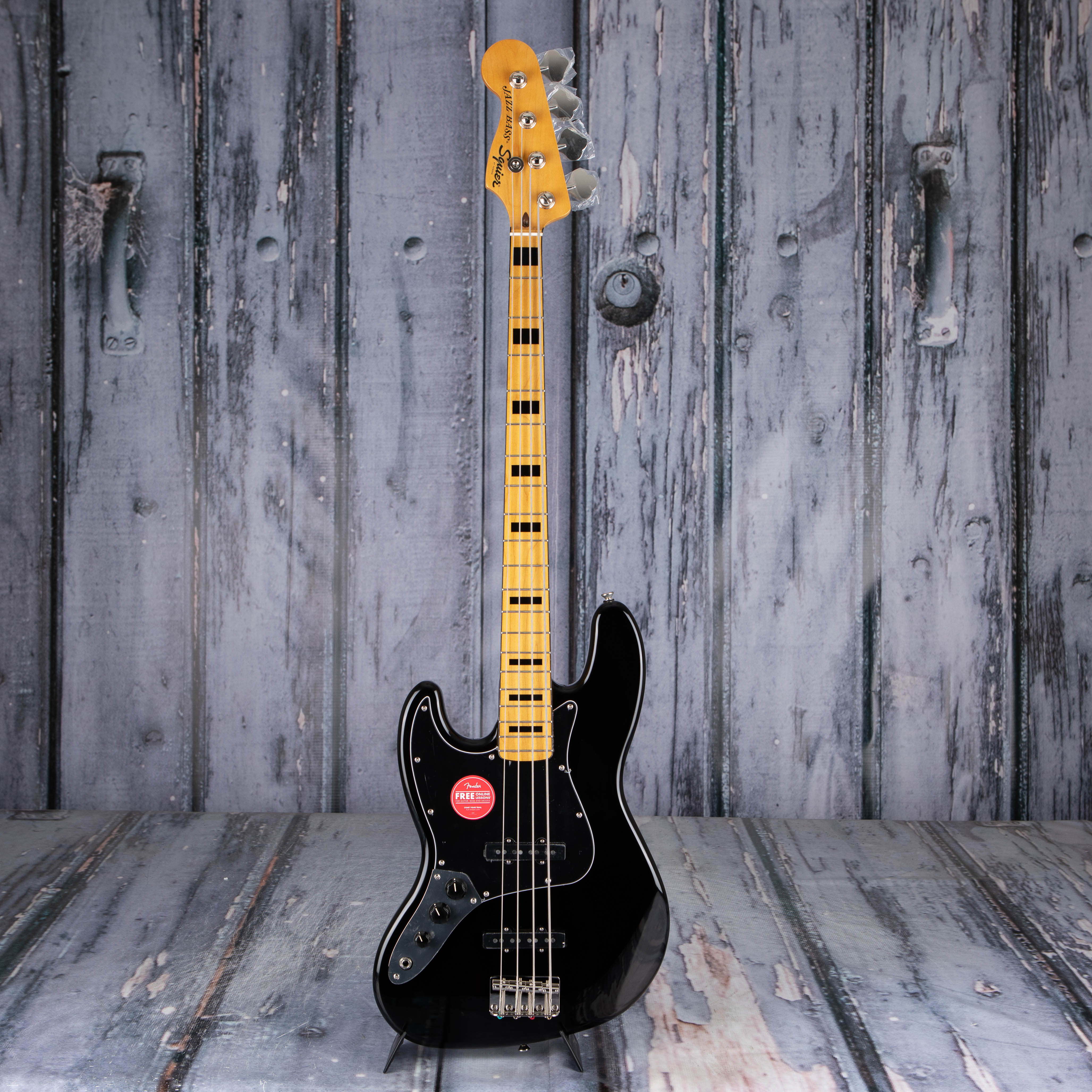 Squier Classic Vibe '70s Left-Handed Jazz Bass Guitar, Black, front