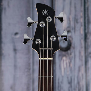 Yamaha TRBX174 Electric Bass Guitar, Metallic Blue, front headstock